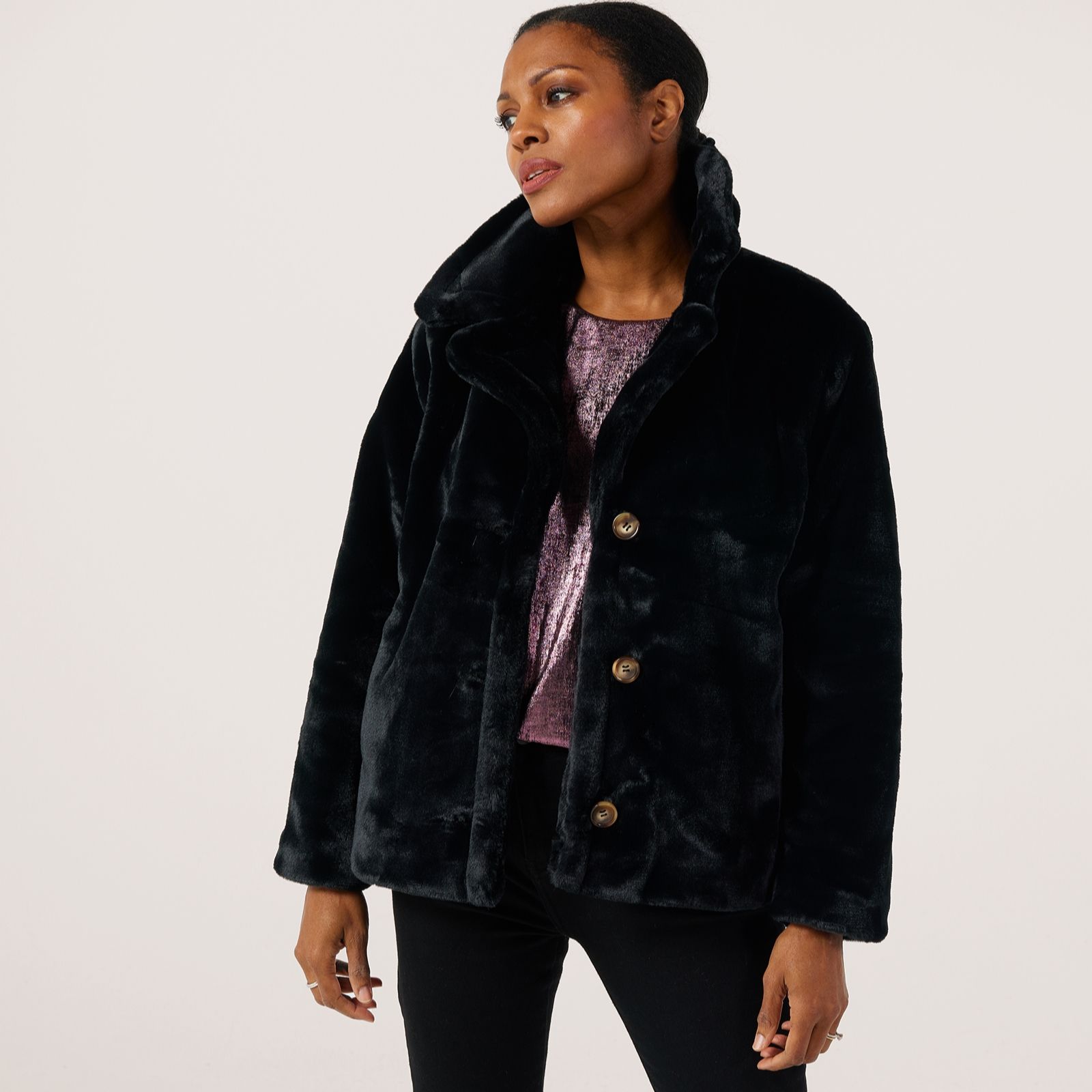 Centigrade Faux Fur Short Coat