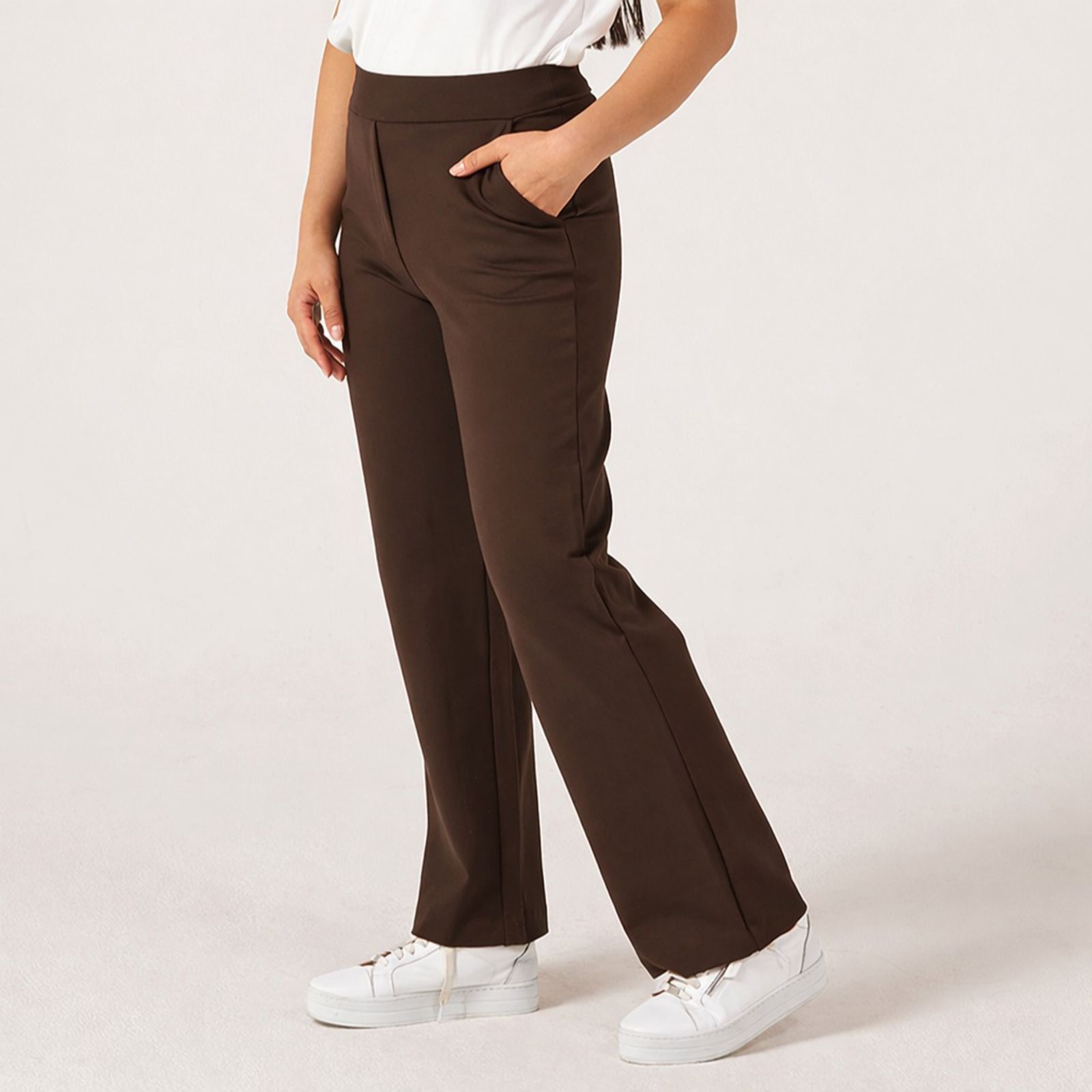 Kim & Co Strech Ponte Mary Straight Leg Standard Trousers with Pockets