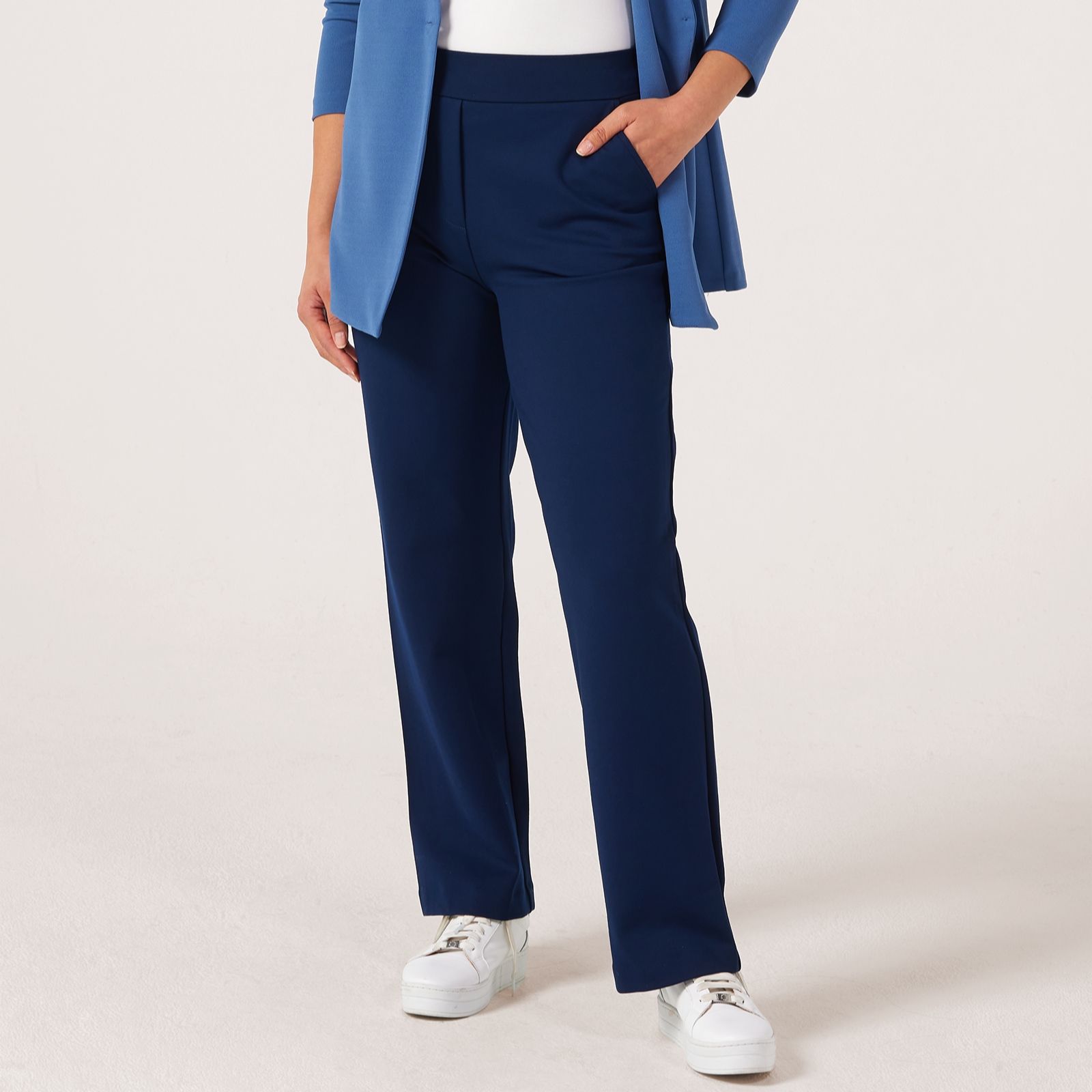Kim & Co Strech Ponte Mary Straight Leg Standard Trousers with Pockets