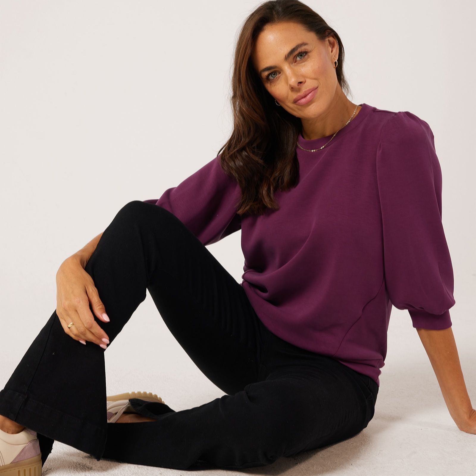 Selected Femme Tenny 3/4 Sleeve Sweat Top
