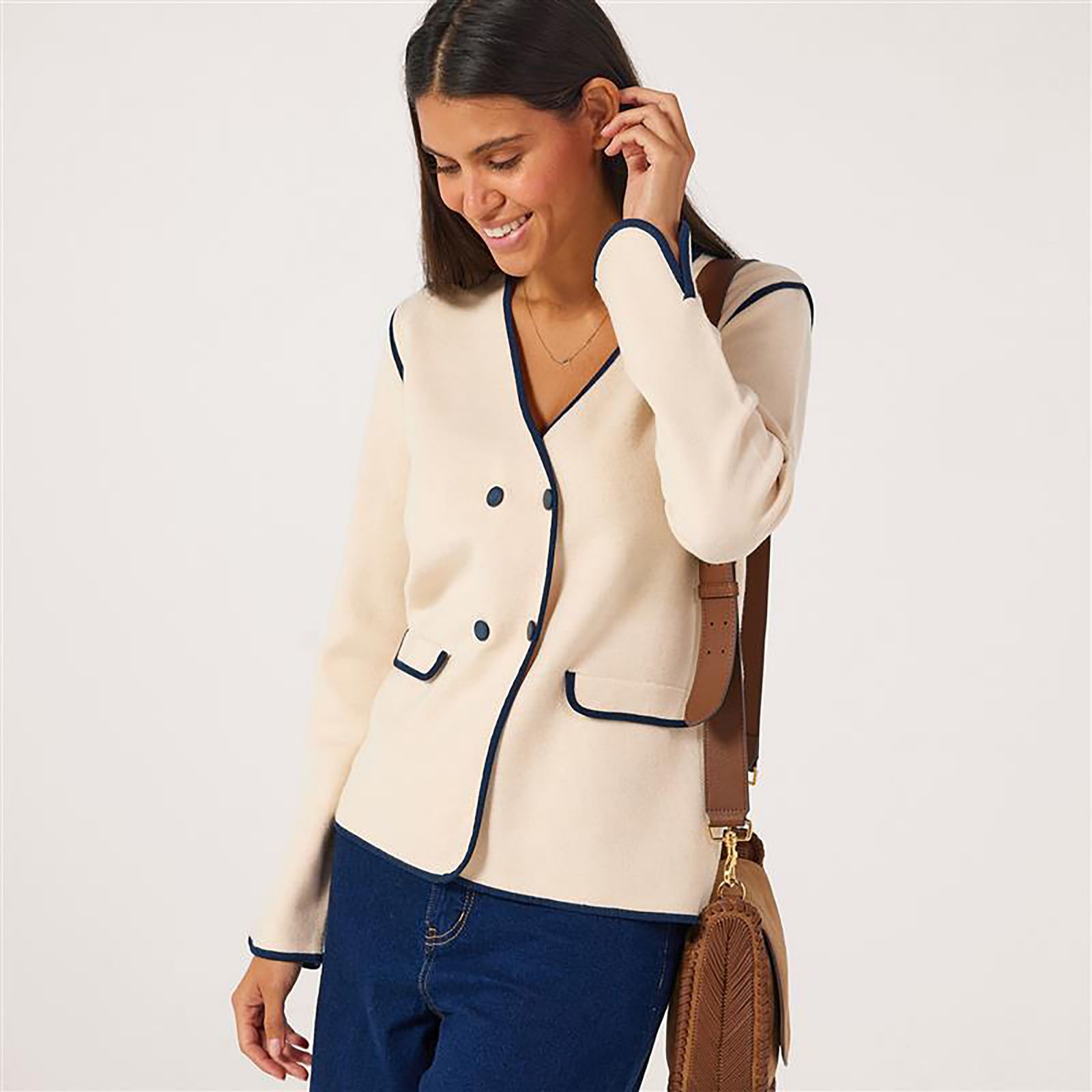 JDY Prime Contrast Knitted Blazer