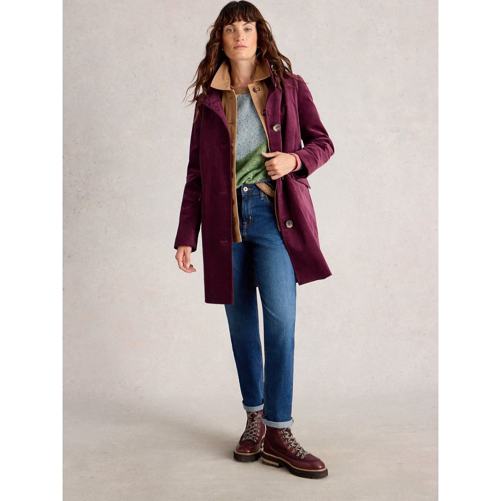 White Stuff Karla Velvet Coat