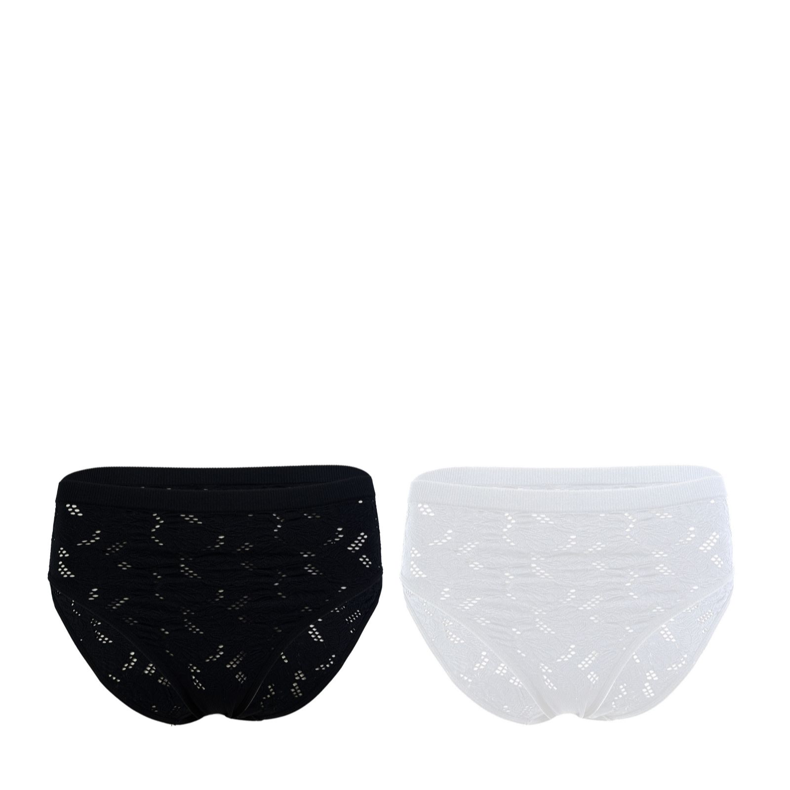 Rhonda Shear 2 Pack Seamless Lace Crochet Brief