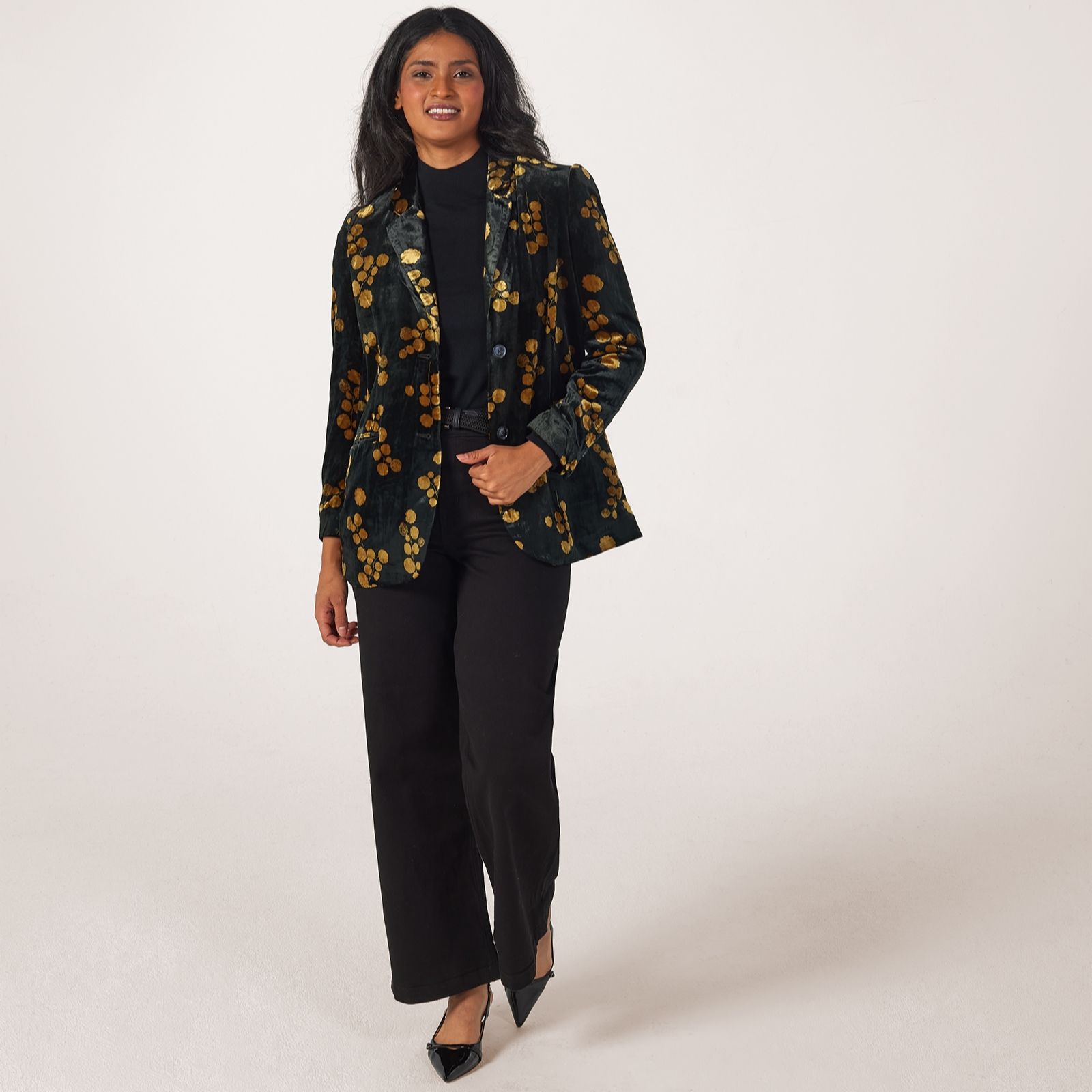 Masai Copenhagen Jaxi Print Velvet Blazer