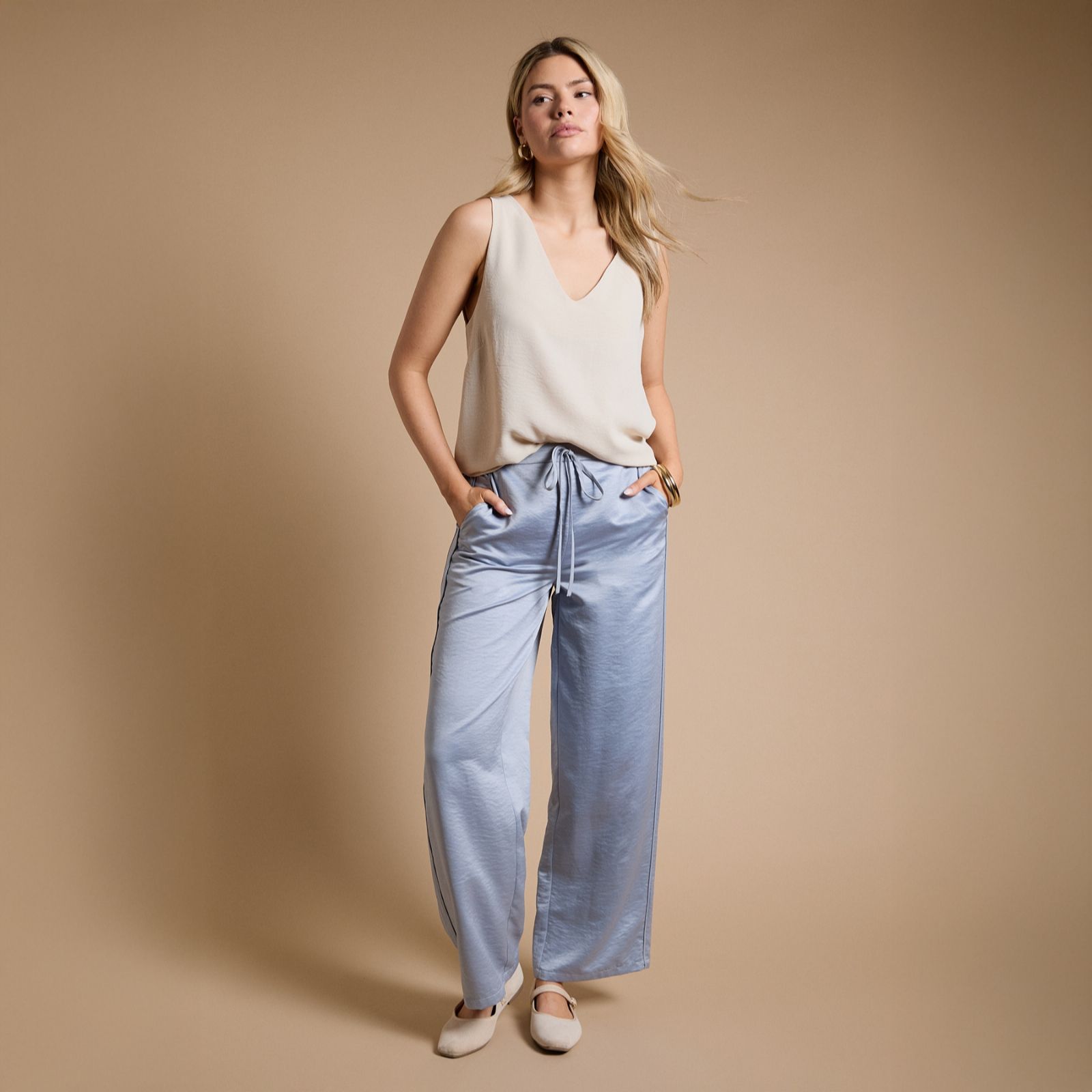 Dorothy Perkins Satin Relaxed Drawstring Trouser Standard