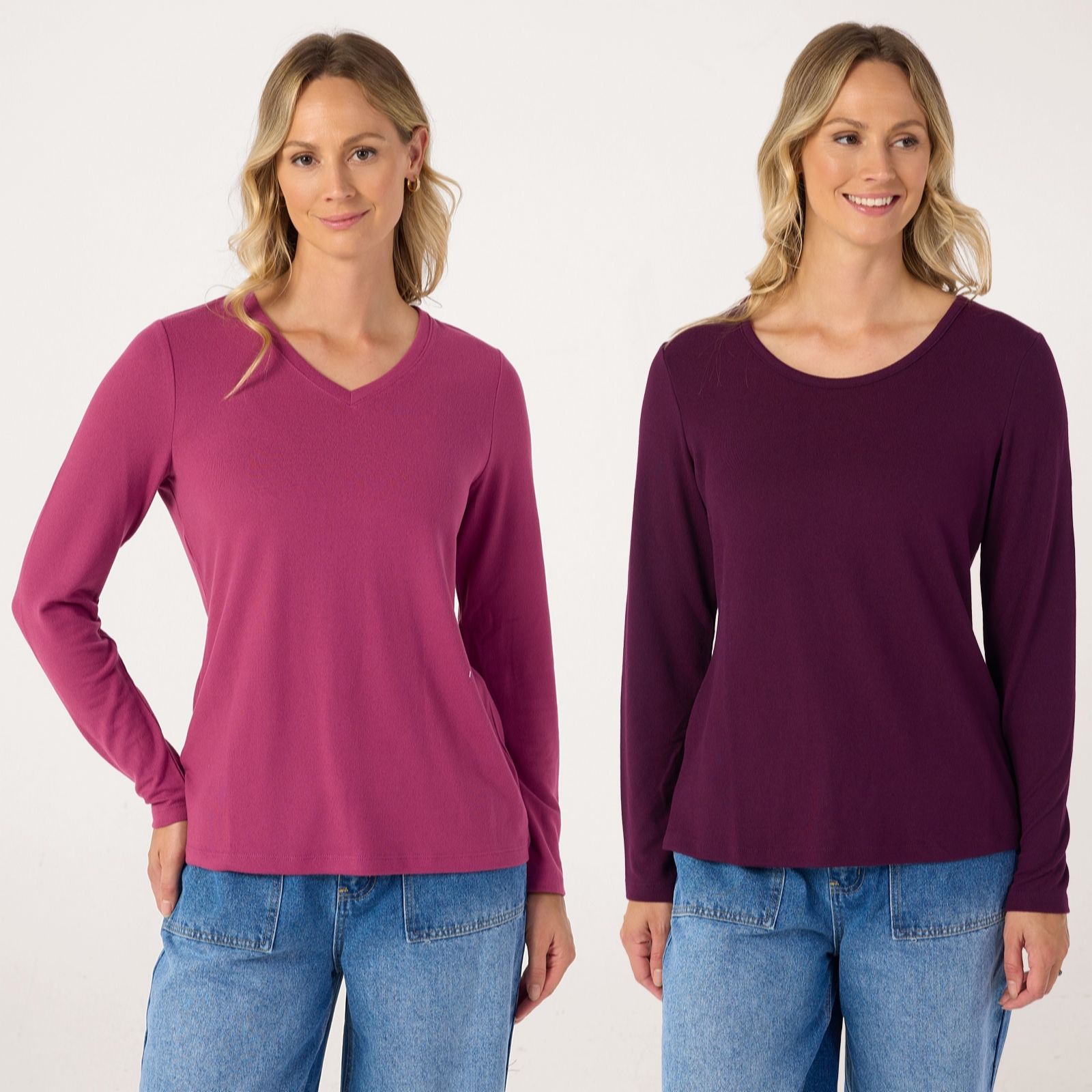 Denim & Co. Essentials Heavenly Tops 2 Pack