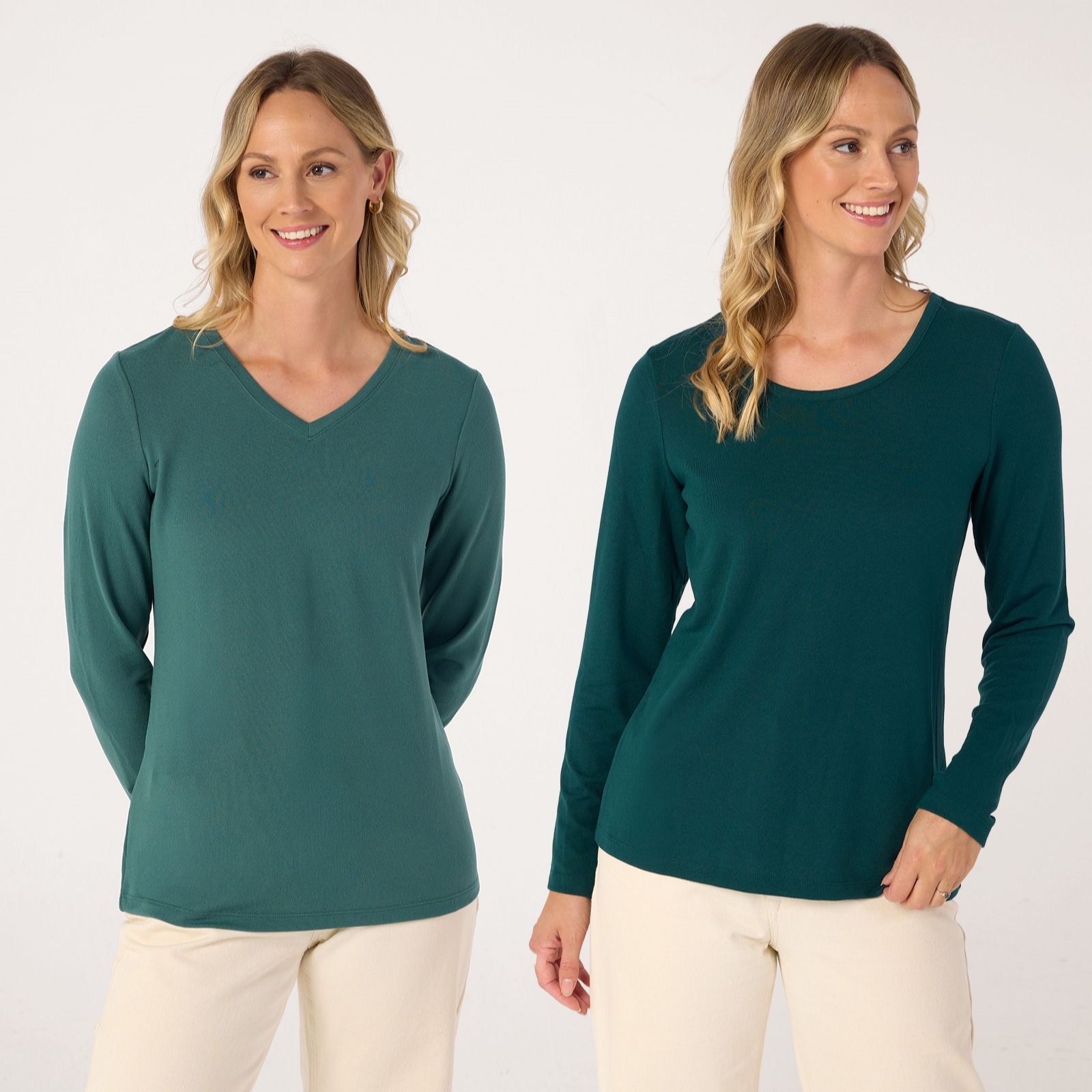 Denim & Co. Essentials Heavenly Tops 2 Pack