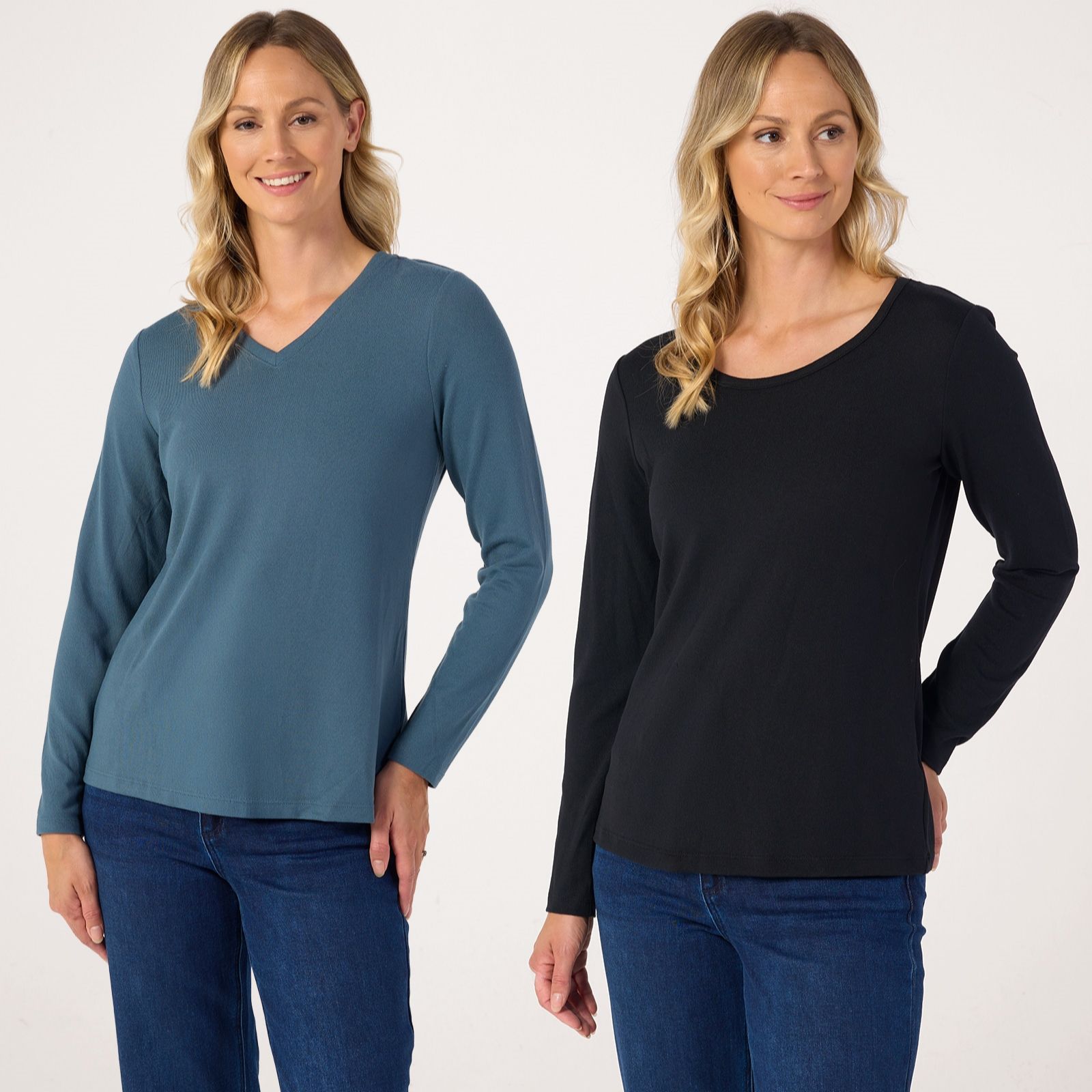 Denim & Co. Essentials Heavenly Tops 2 Pack