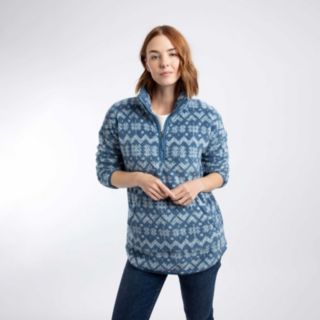 Weird Fish Pikard Printed Plush Quarter Zip Fleece