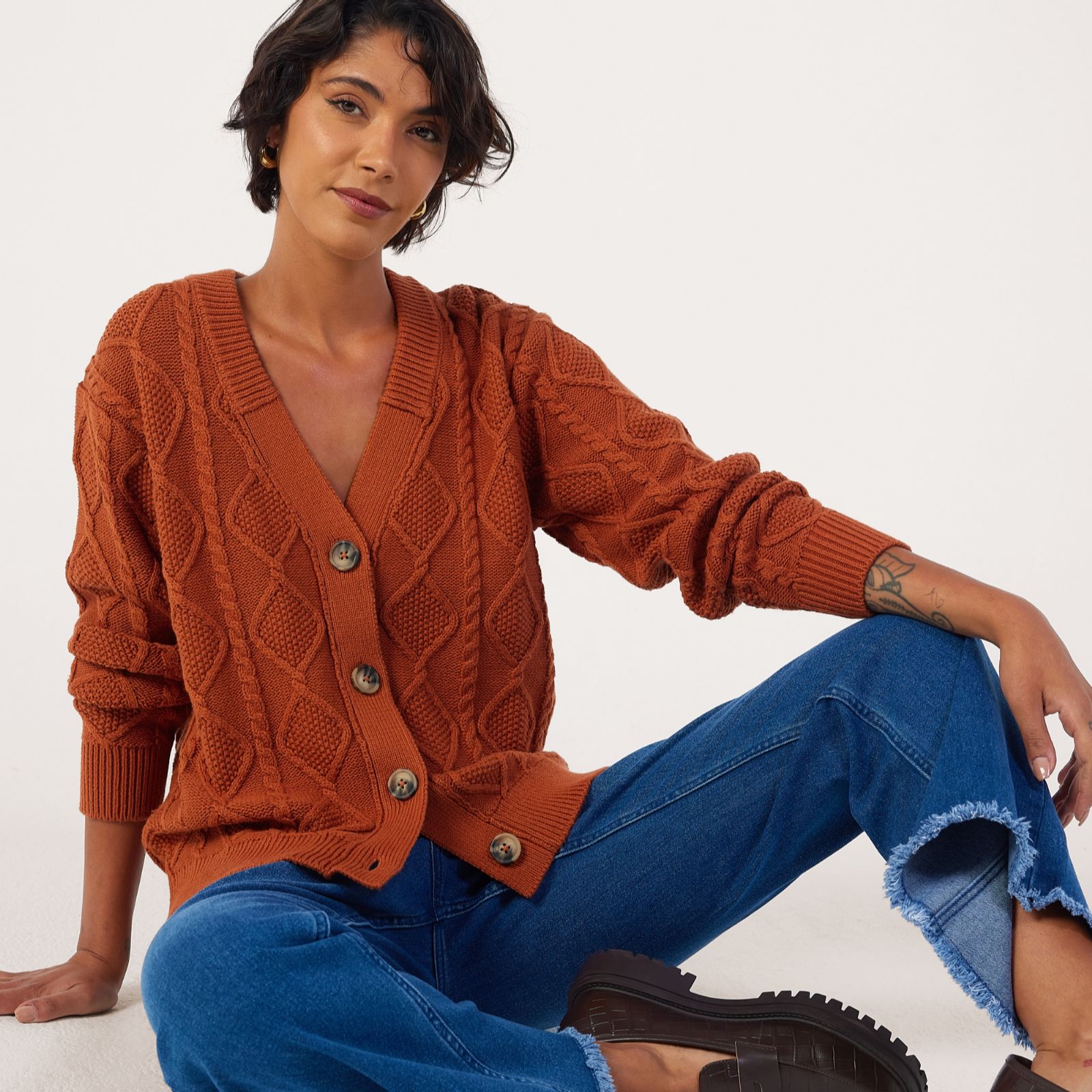 Ben de Lisi Cable Design Cardigan