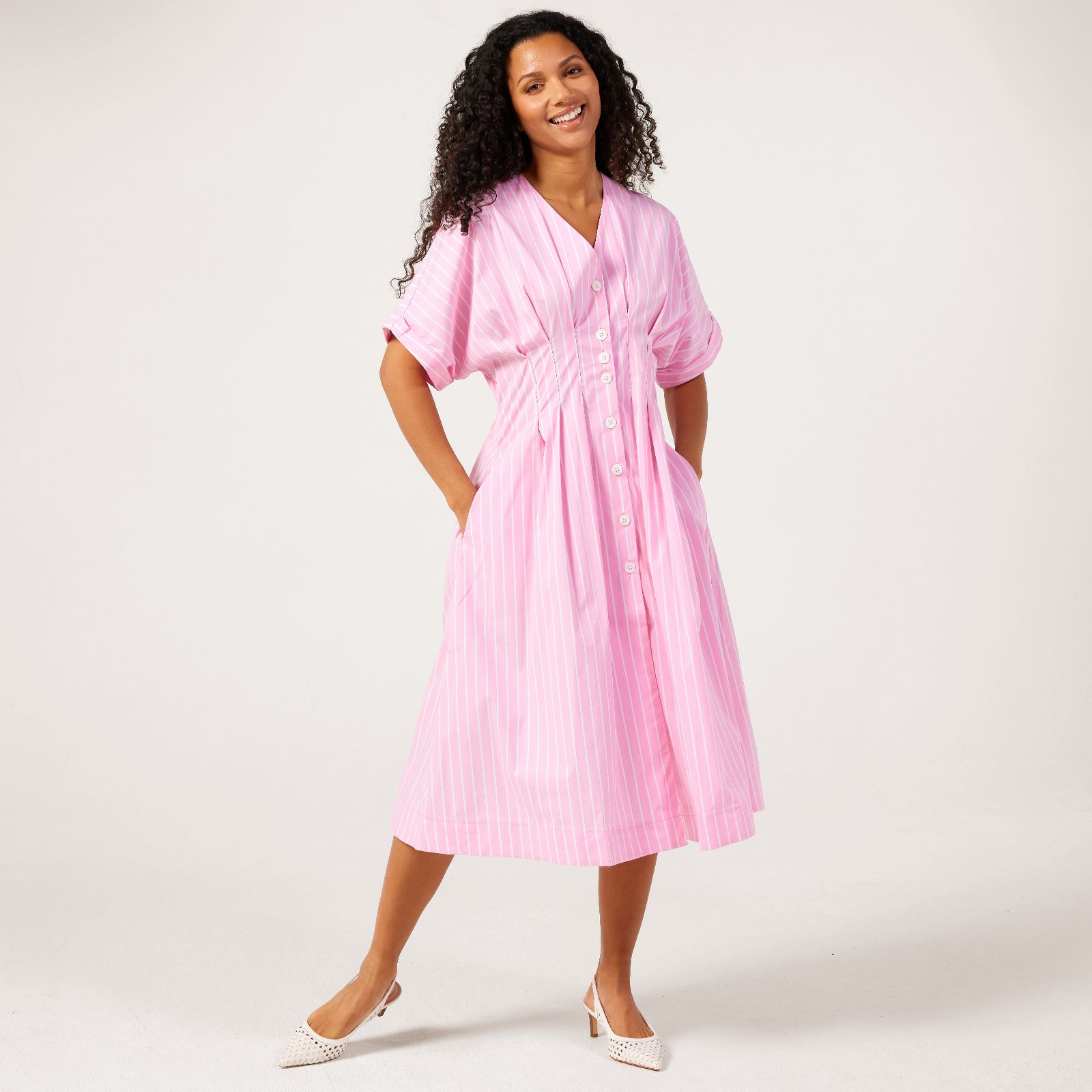 Helene Berman Floral Print Tiered Midi Dress