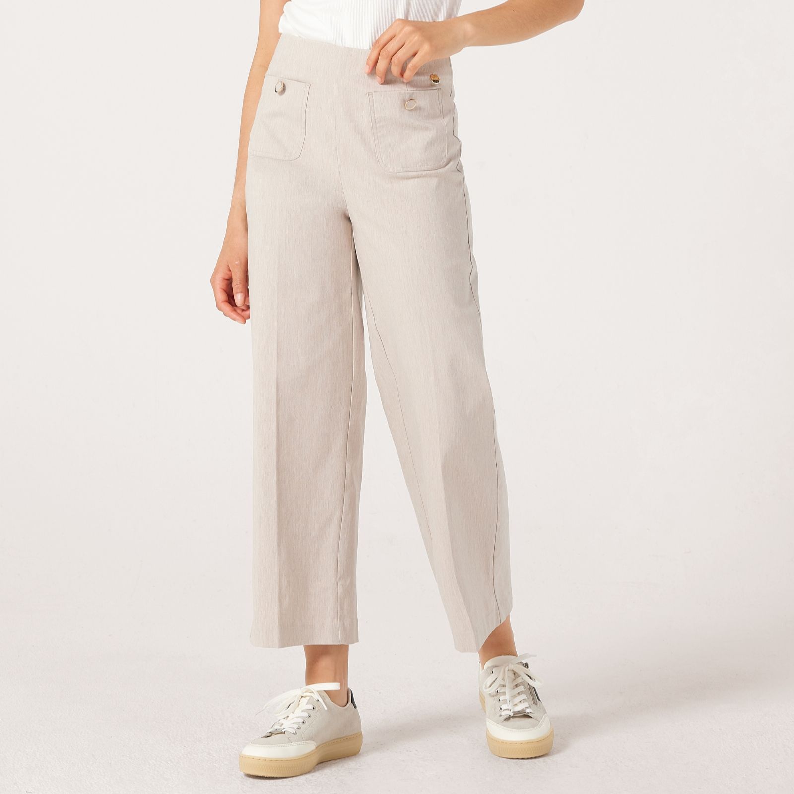 Malissa J Button Detail Crop Trousers