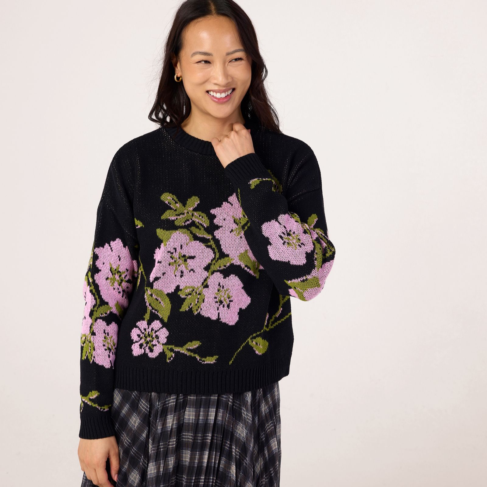 Helene Berman Floral Knitted Jumper