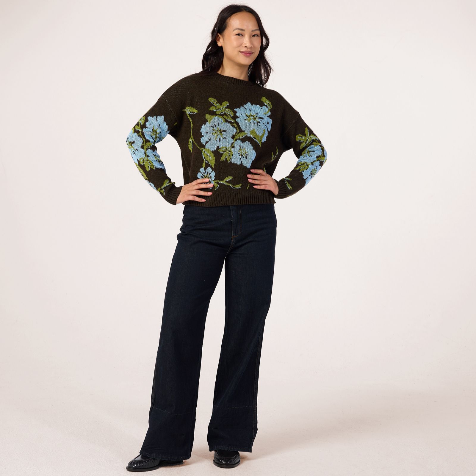 Helene Berman Floral Knitted Jumper