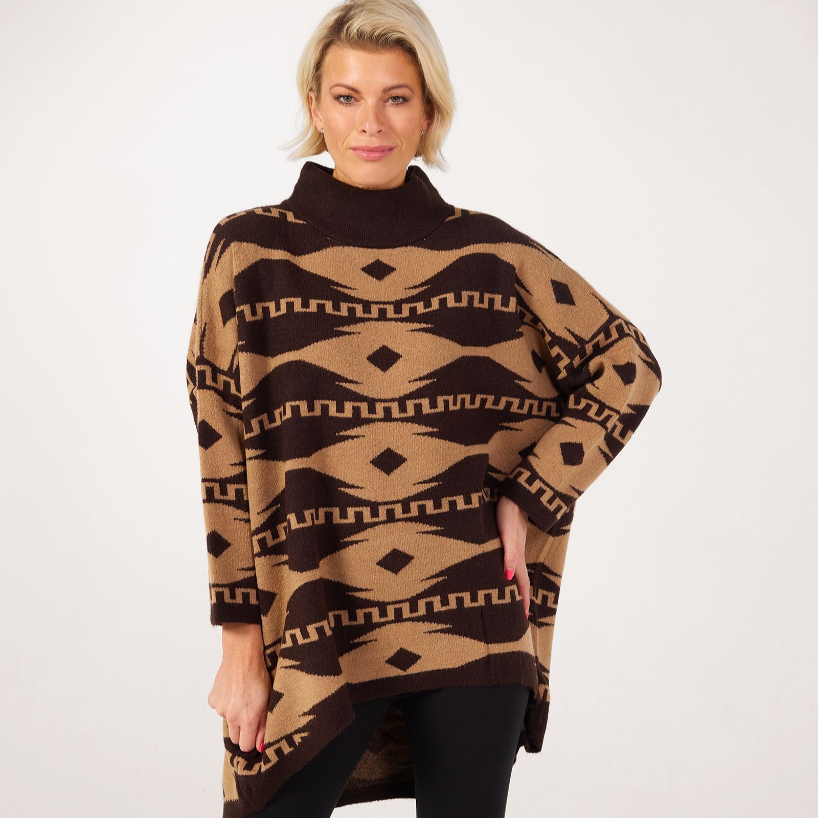 Frank Usher High Neck 2 Tone Knit Jumper