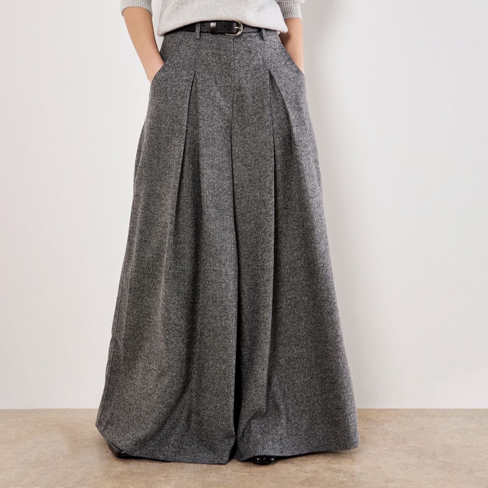 Apricot Inverted Pleat Super Wide Tailored Trouser