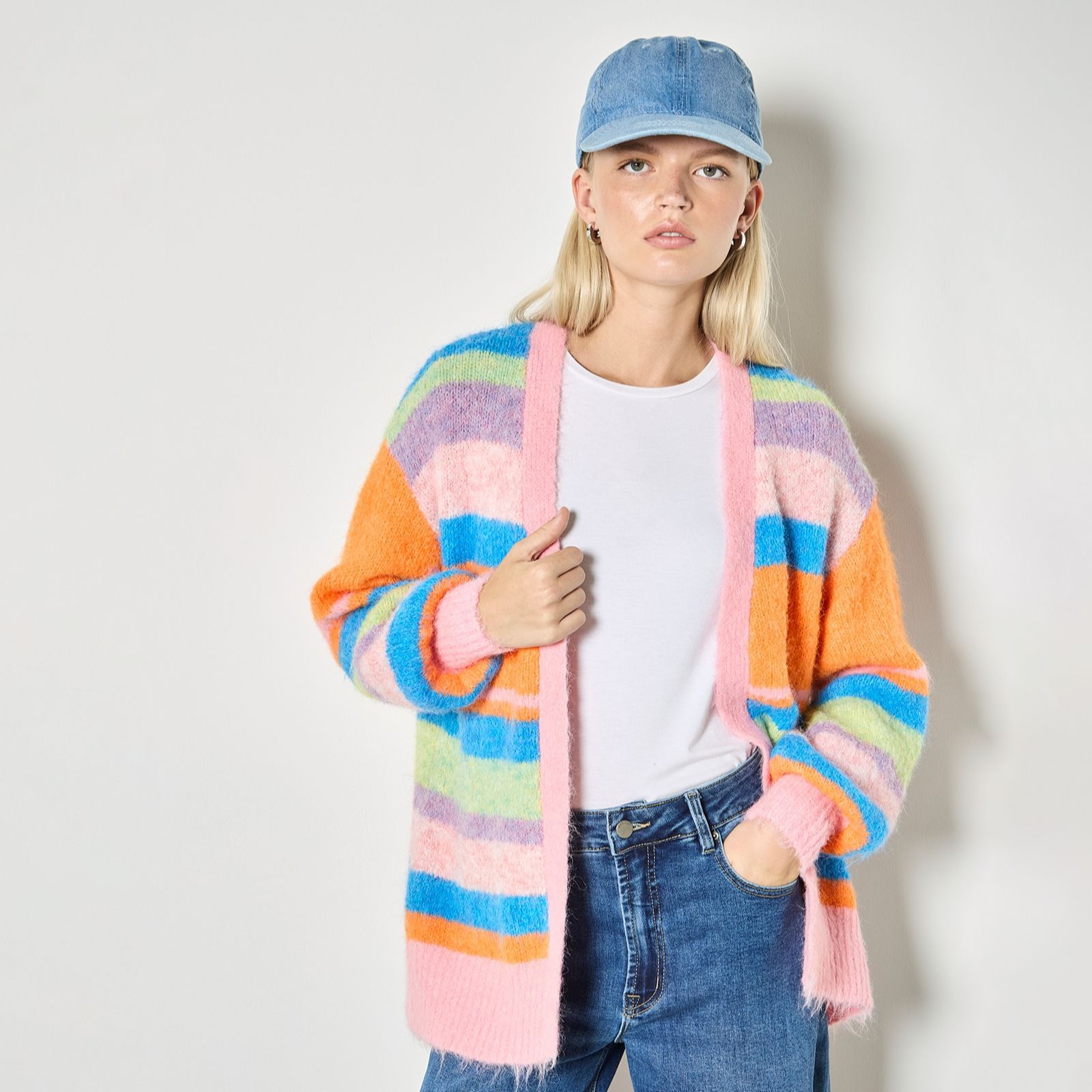 Apricot Multicolour Stripe Cardigan