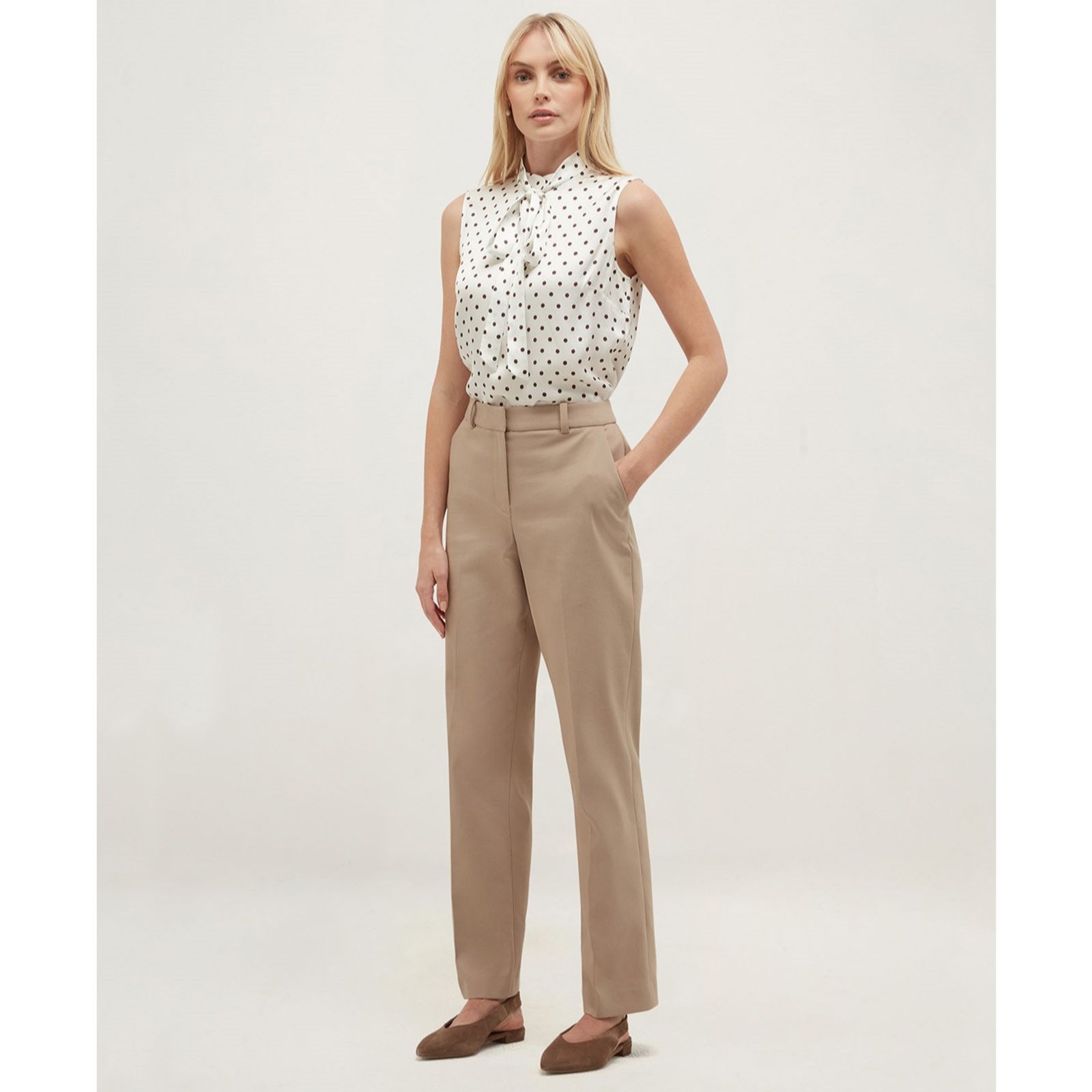 Hobbs London Straight Leg Cotton Stretch Trouser