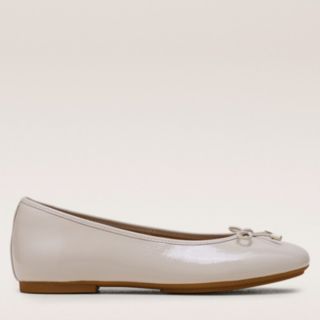Fitflop Delicato Bow Textured Patent Ballet Flats