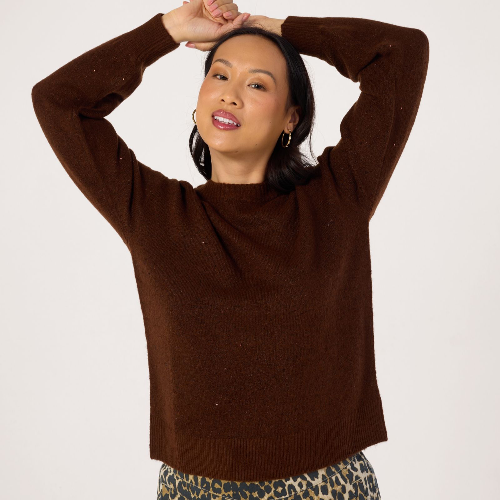 Denim & Co. Shimmer Crew Neck Jumper