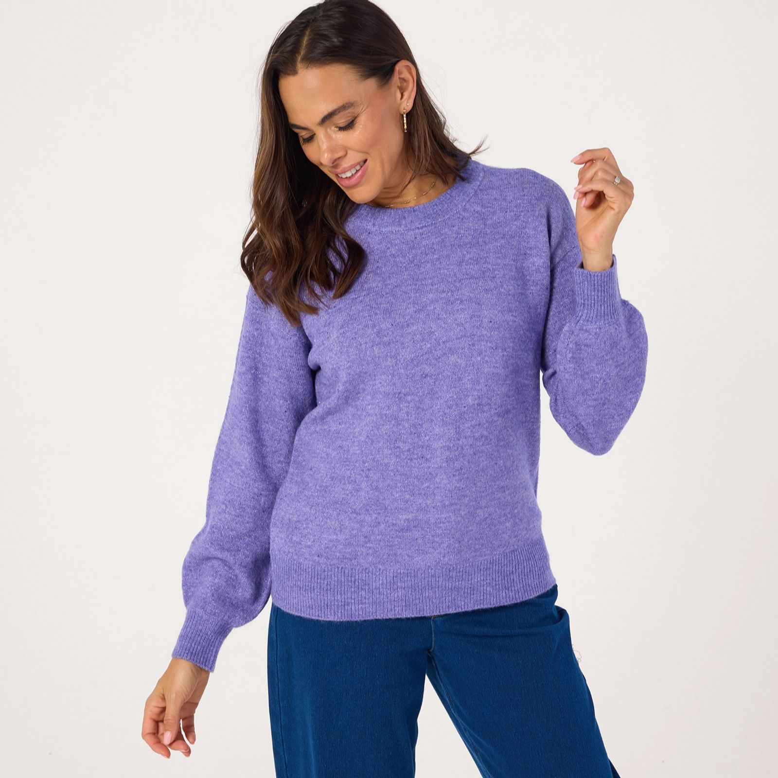 Denim & Co. Shimmer Crew Neck Jumper