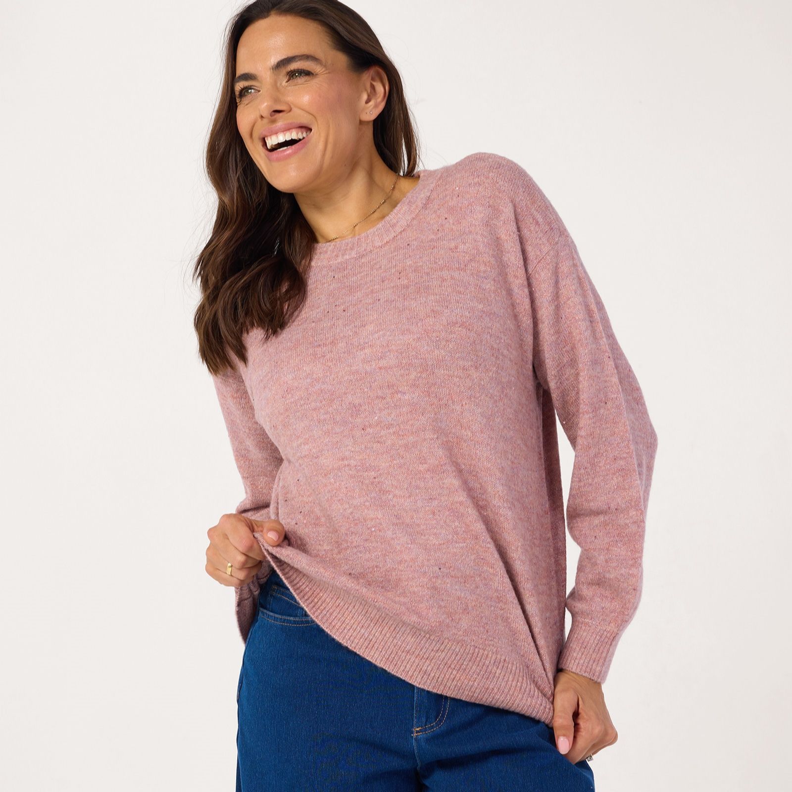 Denim & Co. Shimmer Crew Neck Jumper