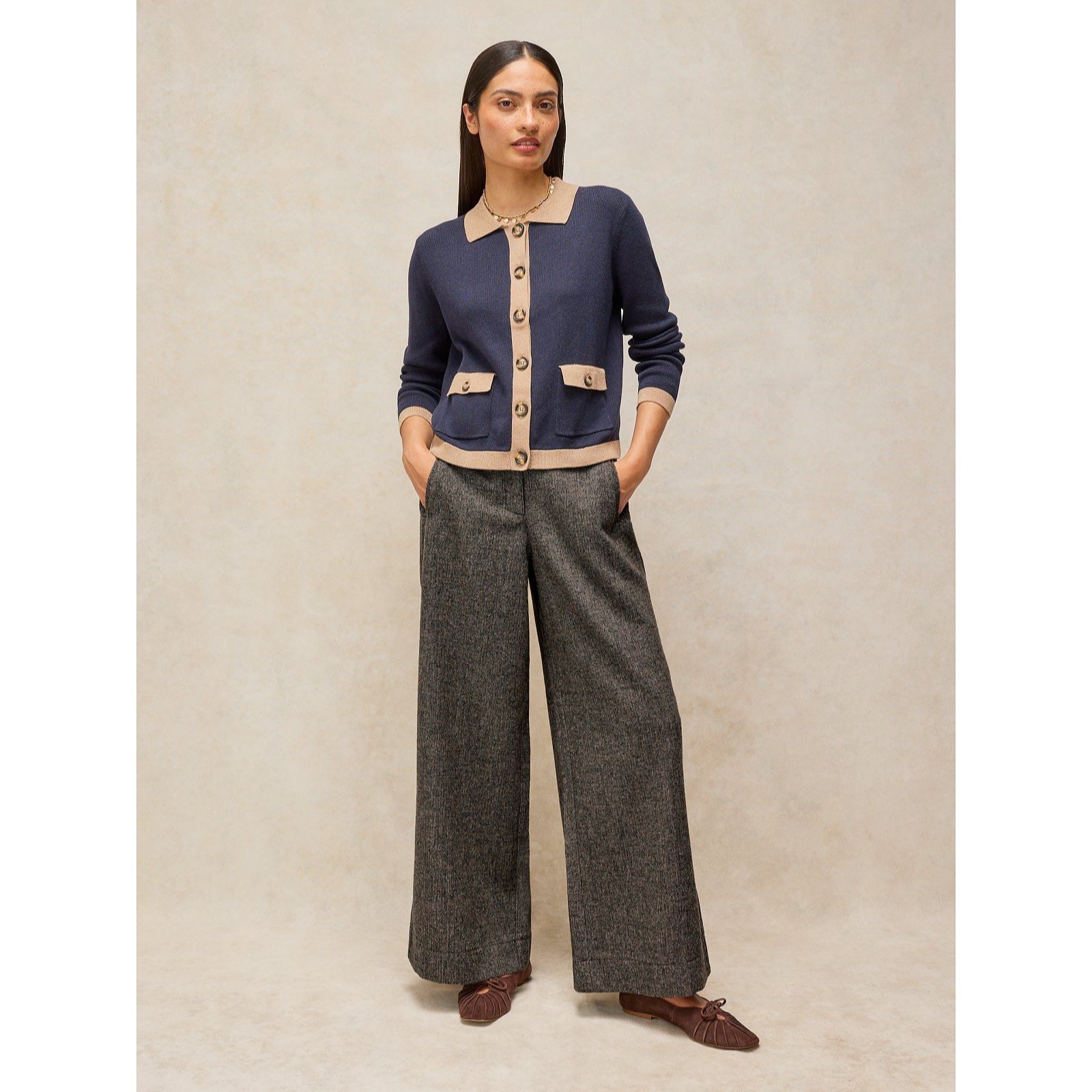 White Stuff Ramona Tweedy Wide Leg Trouser
