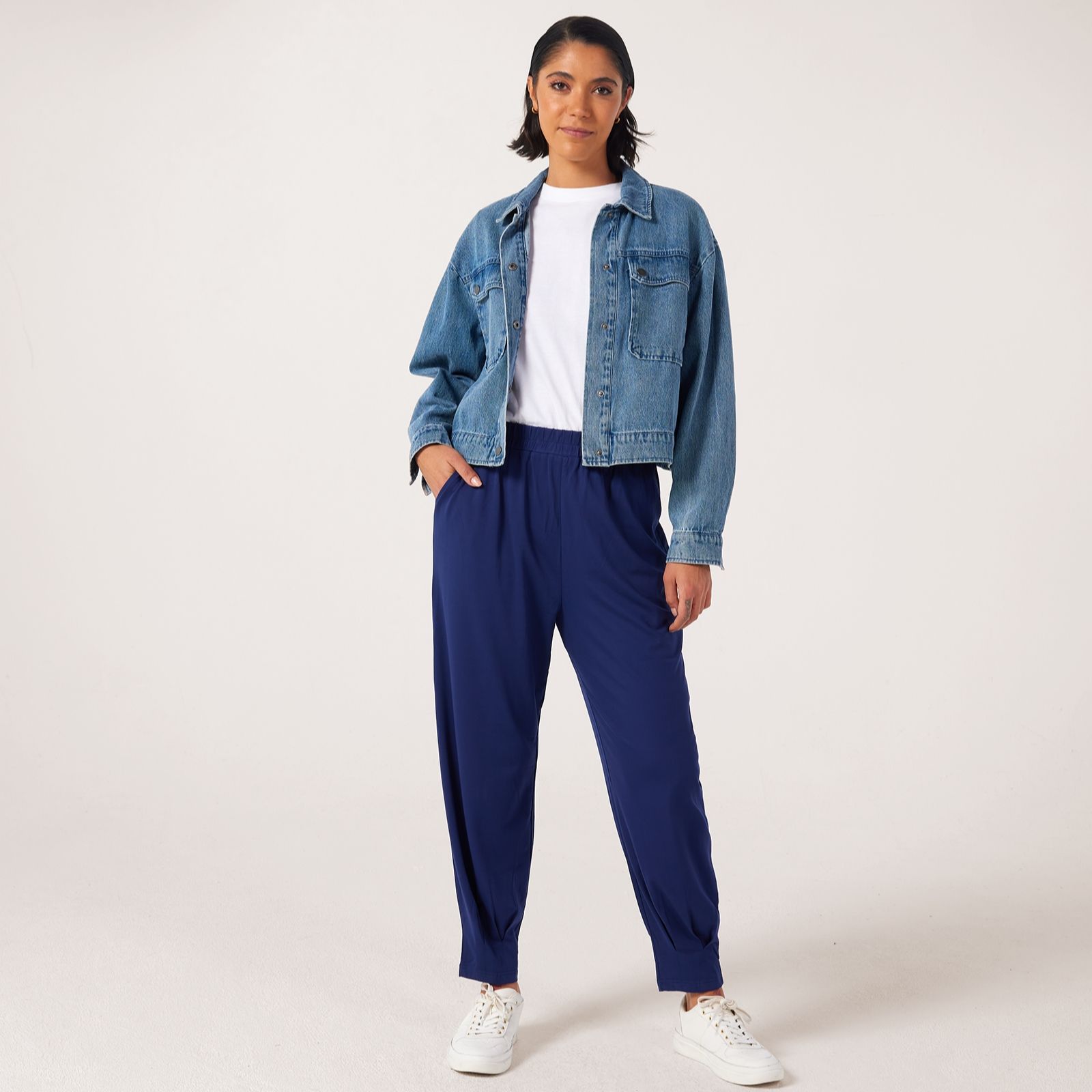 Malissa J Jersey Jogger Style Trousers with Pleated Leg