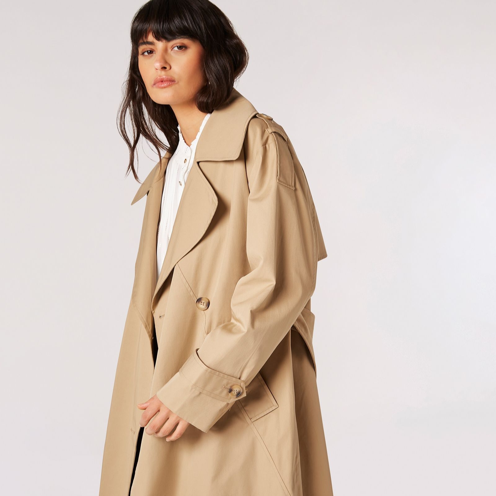 Apricot Longline Trench Coat - QVC UK