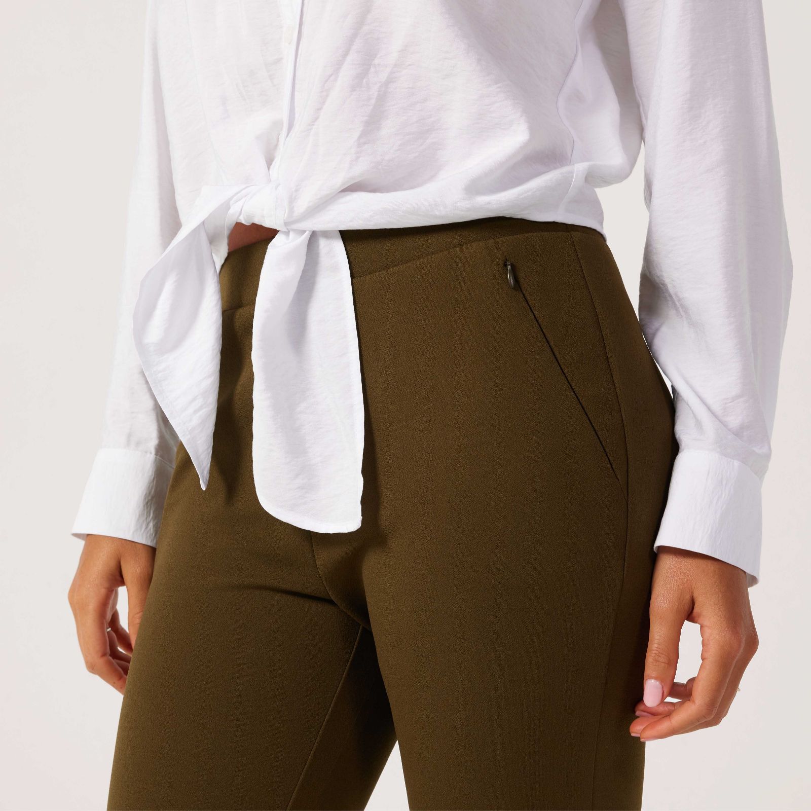 Nina Leonard Slim Standard Trousers with Invisible Zipper Pocket