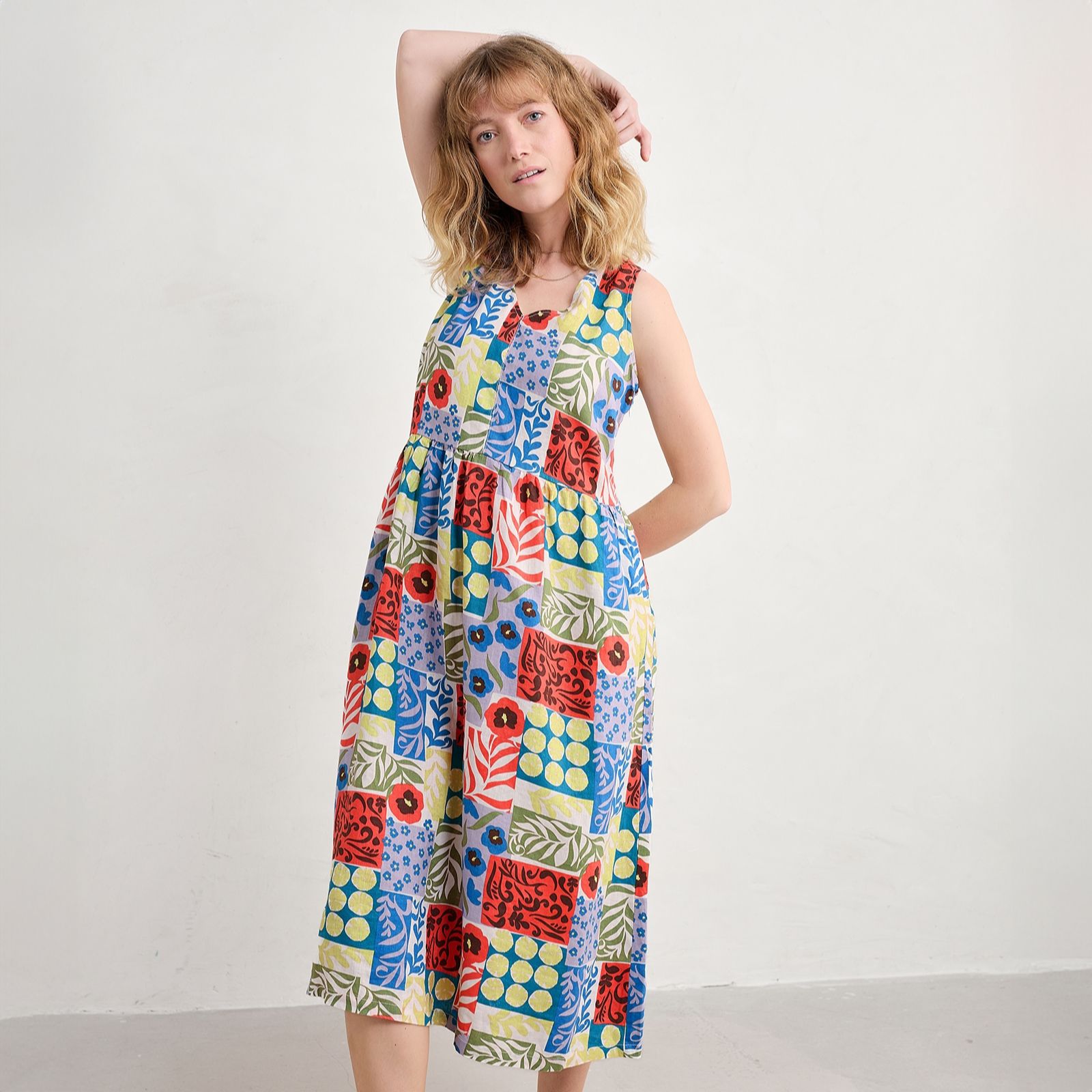 Seasalt Cornwall Lowland Heather Printed Linen Dress