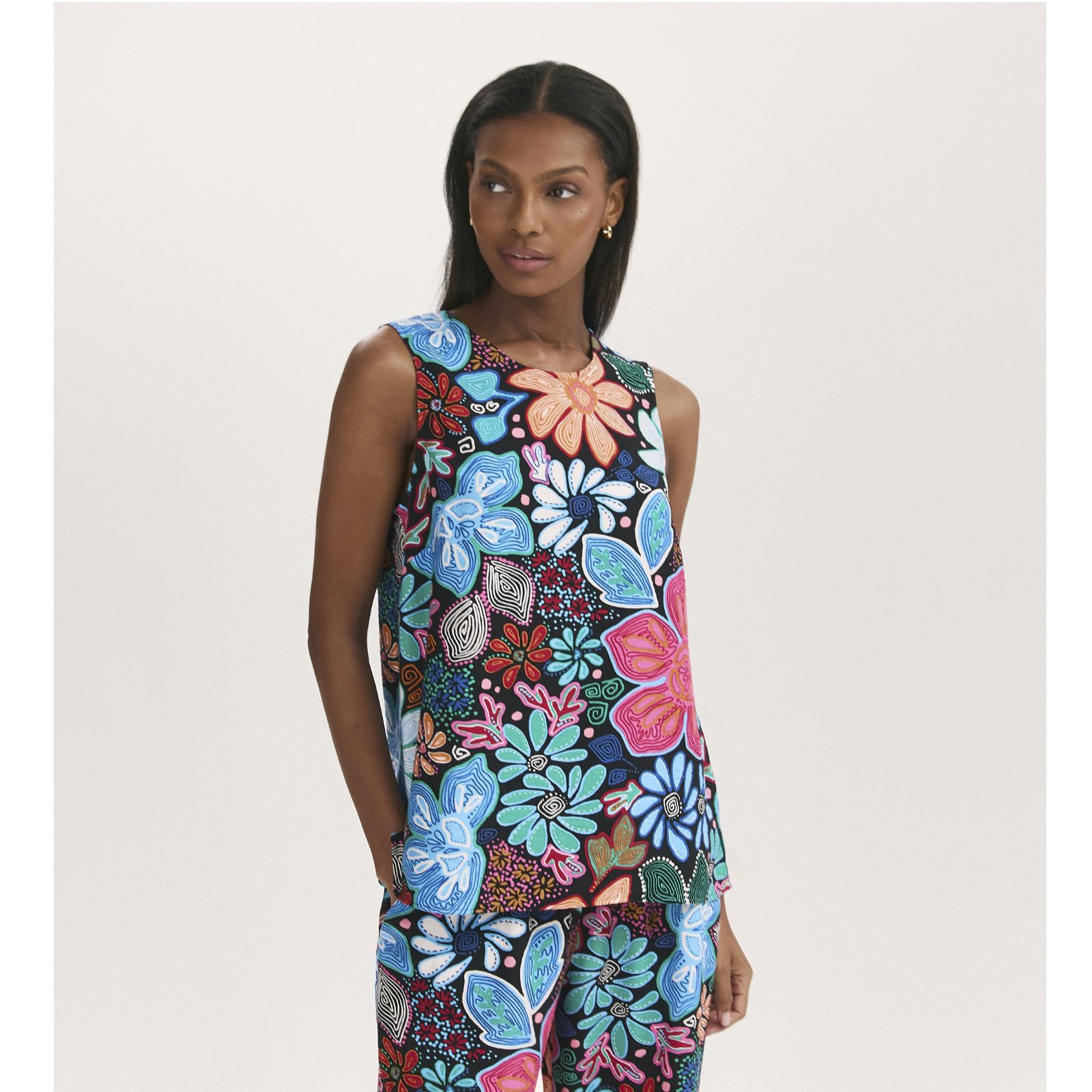 Finery London Vallie Printed Swing Top