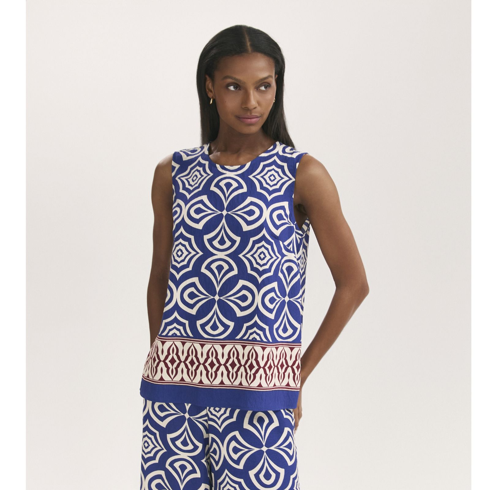 Finery London Vallie Printed Swing Top