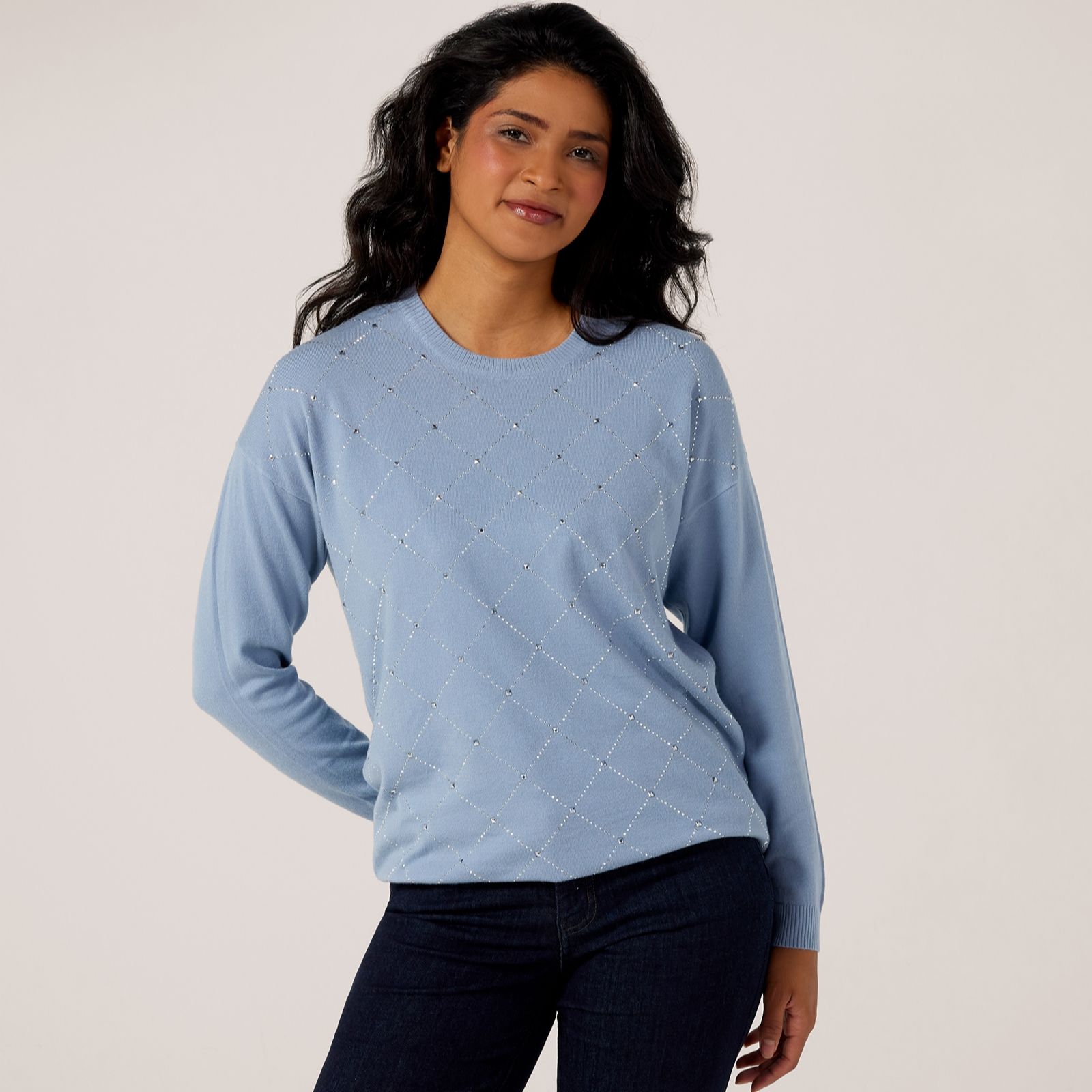 Frank Usher Soft Knit Jumper with Stud Argyle Design