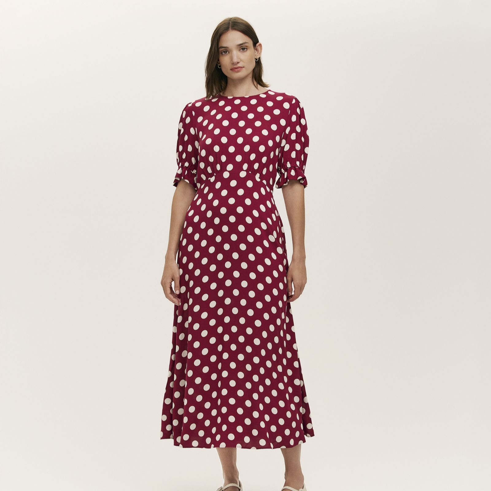 Finery London Mela Spot Print Midi Dress Standard