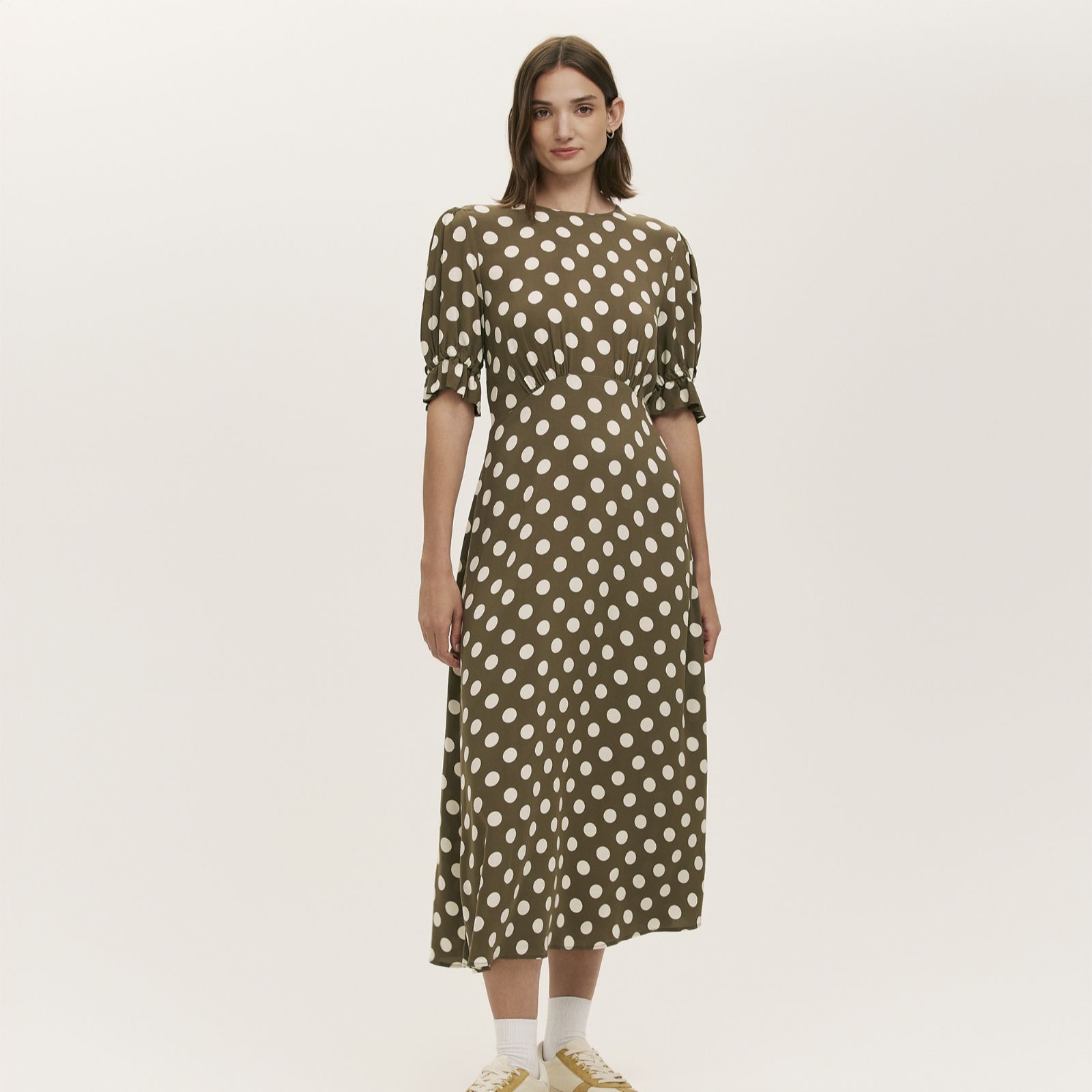 Finery London Mela Spot Print Midi Dress Standard