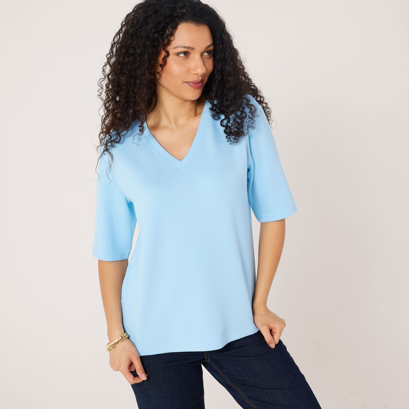 Ruth Langsford Leisurewear V-Neck Top with Pleat Detail