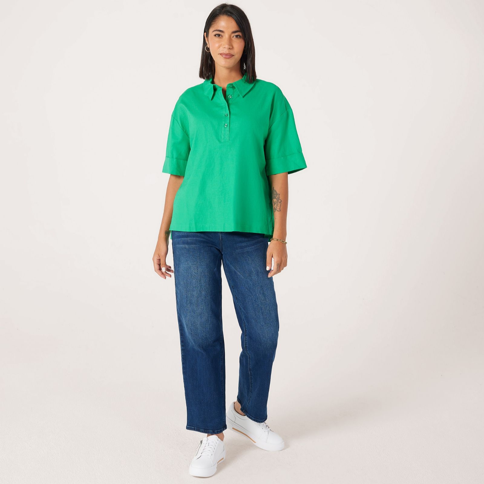 Ben De Lisi Wide Sleeve Linen Blend Shirt