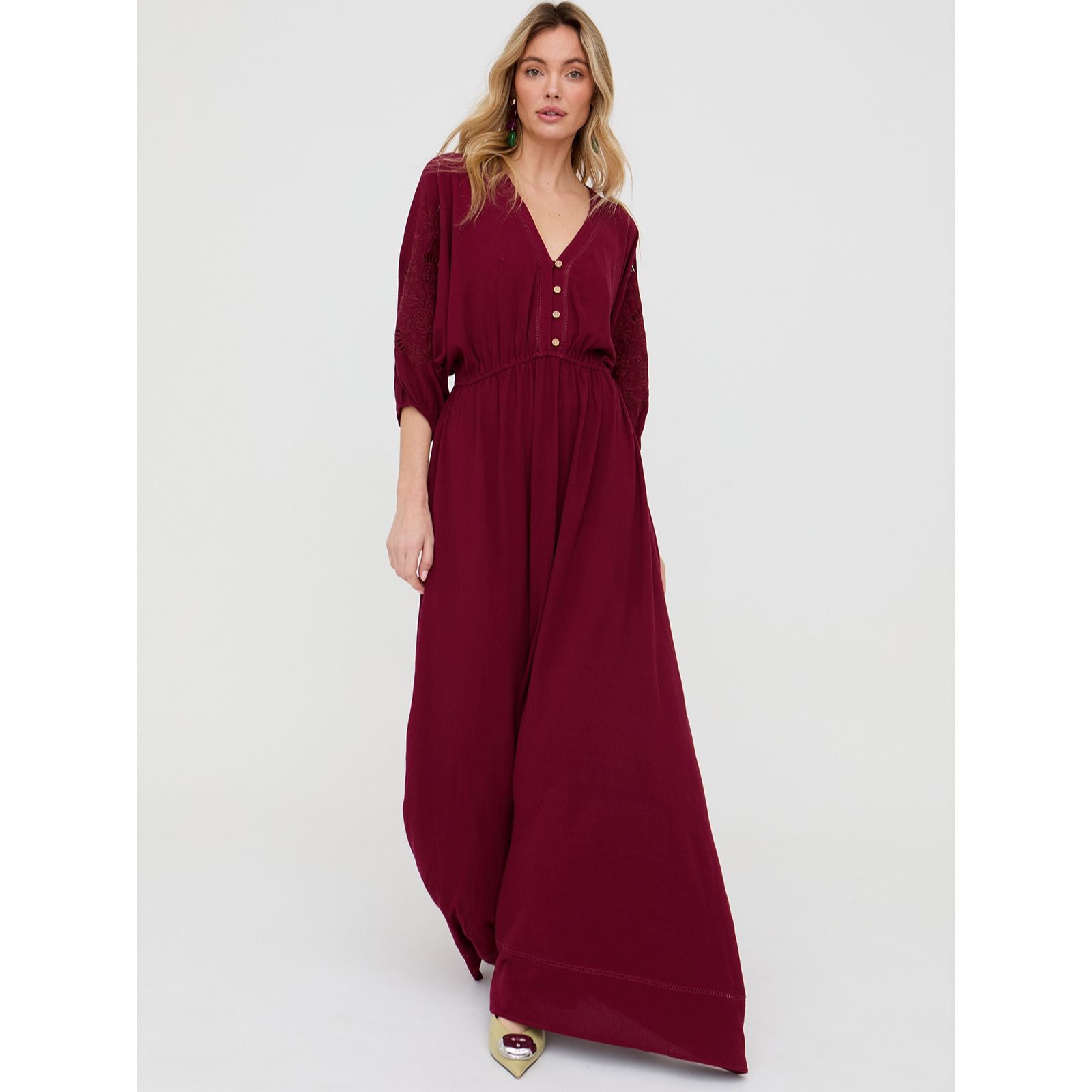 Raffya Somerton Kaftan Style Embroidered Maxi Dress