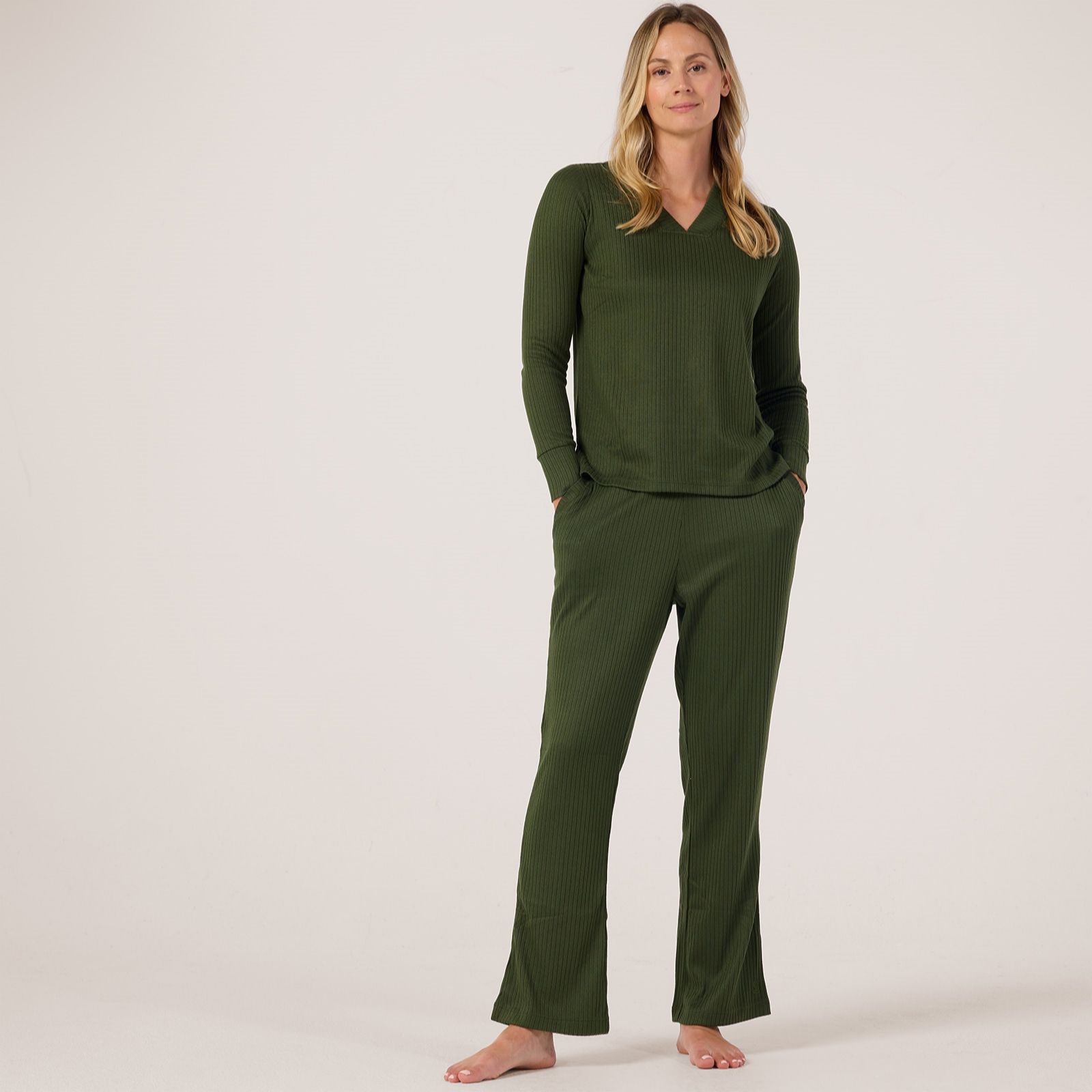 Cuddl Duds Regular Seriously Soft Ribbed Lounge Set