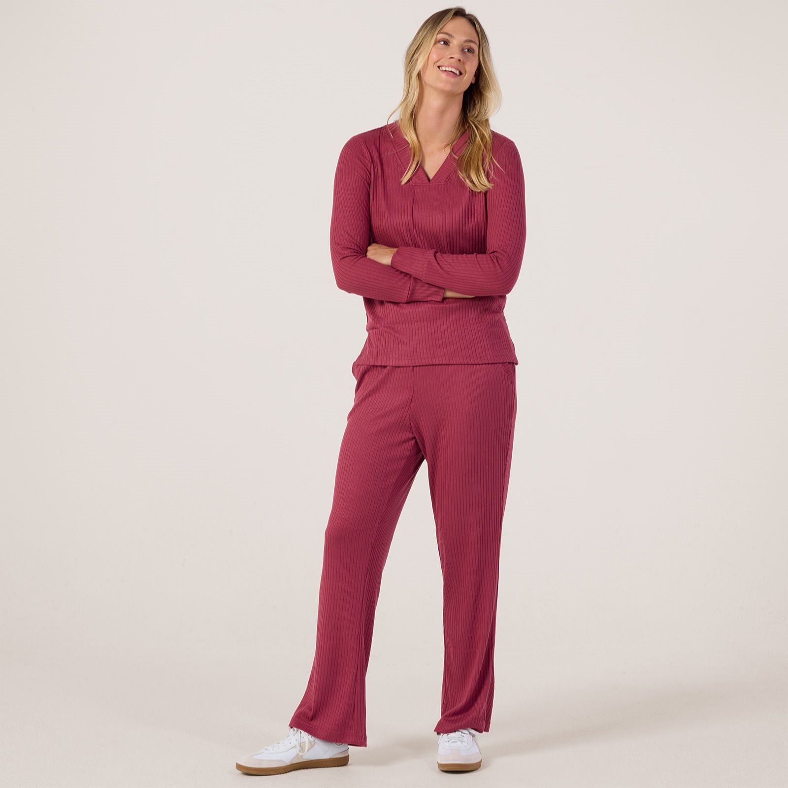 Cuddl Duds Regular Seriously Soft Ribbed Lounge Set