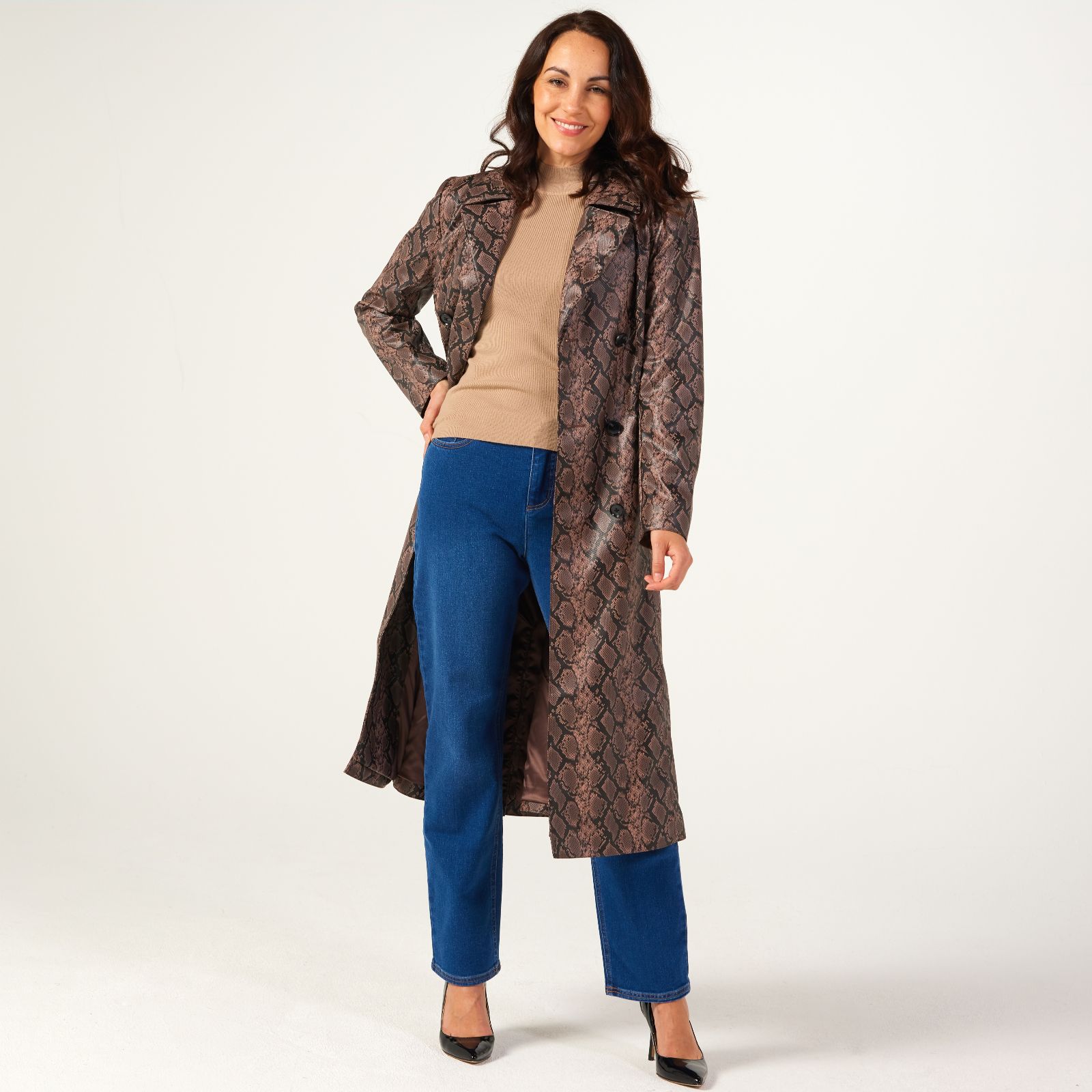 Snake print hot sale duster coat