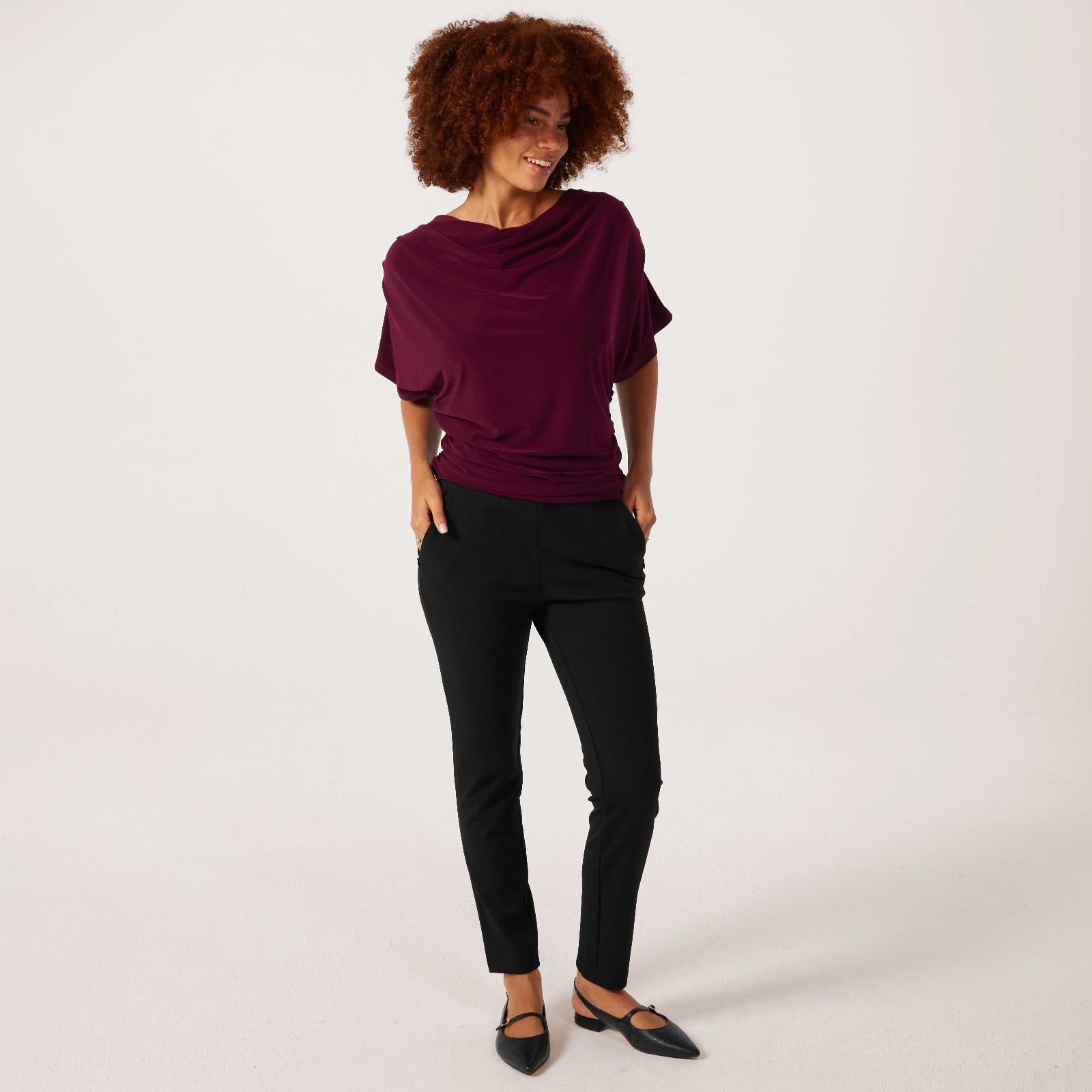 Nina Leonard Slim Petite Trousers with Invisible Zipper Pocket