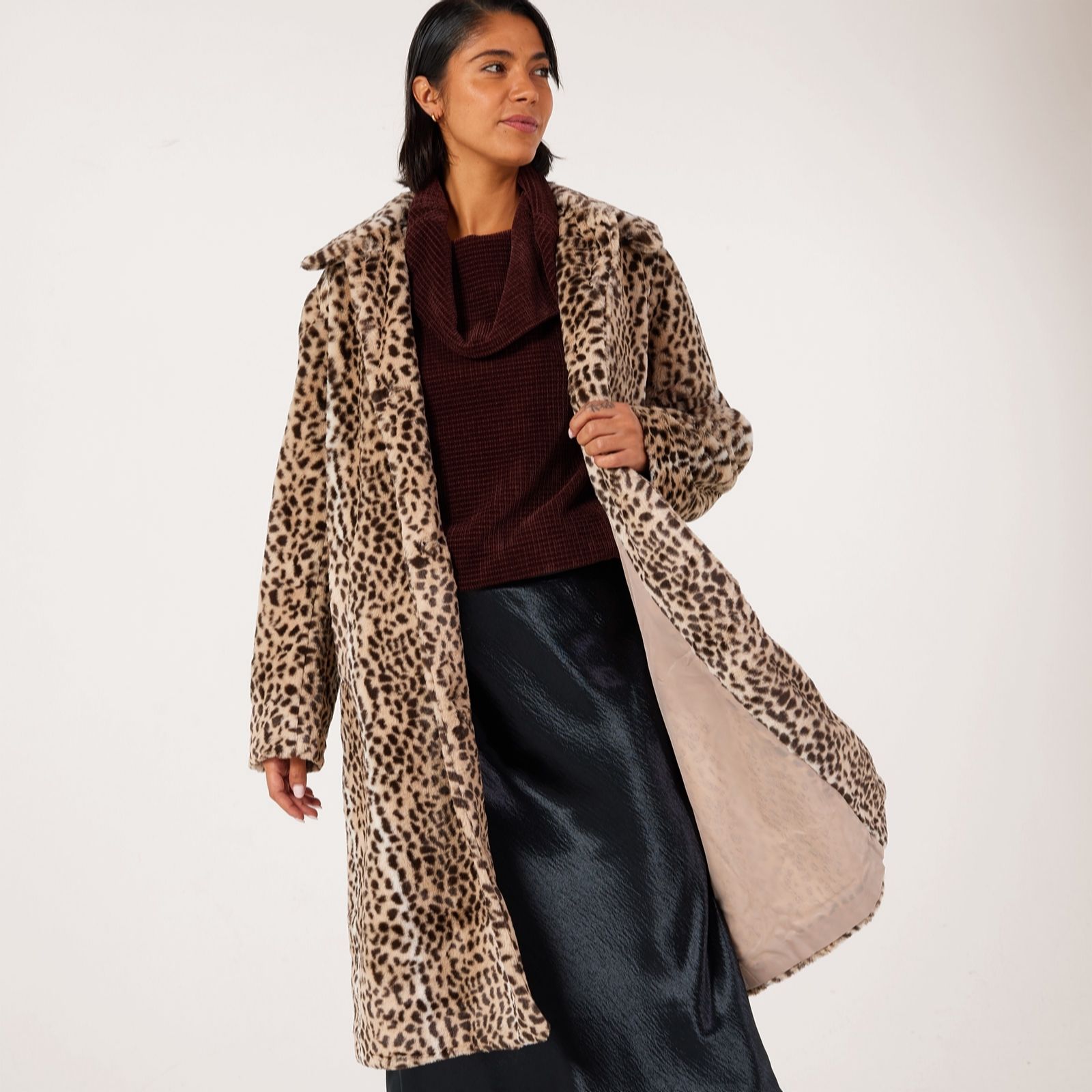 Centigrade Long Line Faux Fur Coat - QVC UK