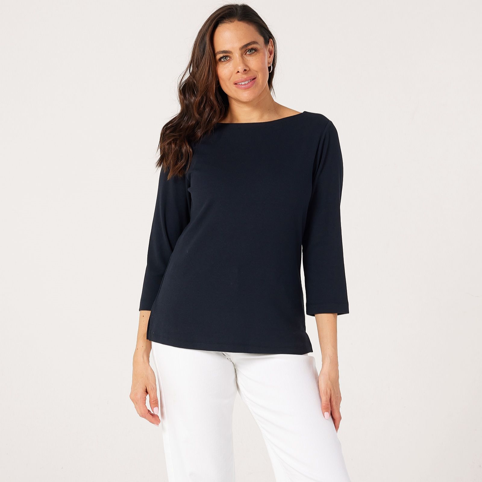 Ruth Langsford Boat Neck Ribbed Top