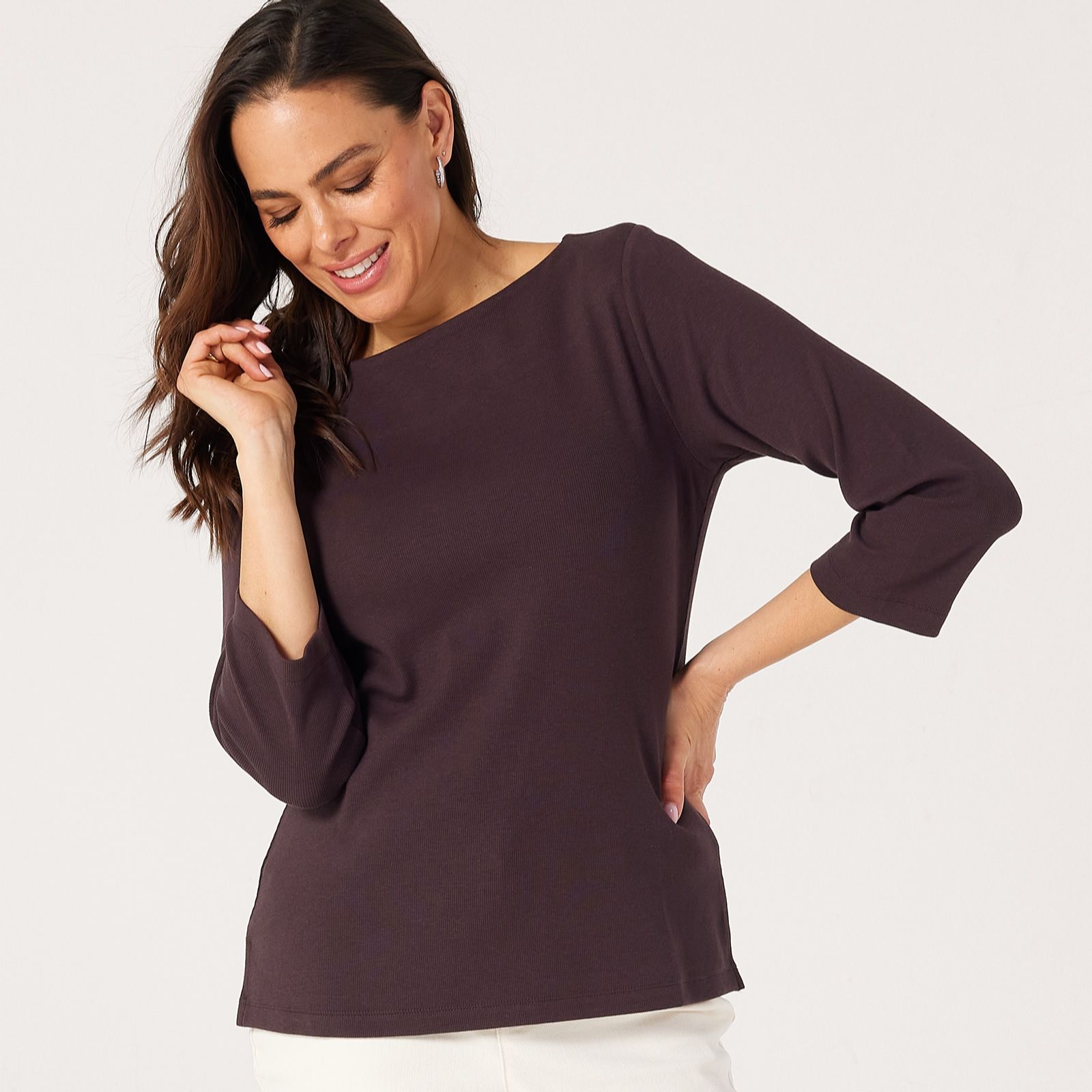 Ruth Langsford Boat Neck Ribbed Top