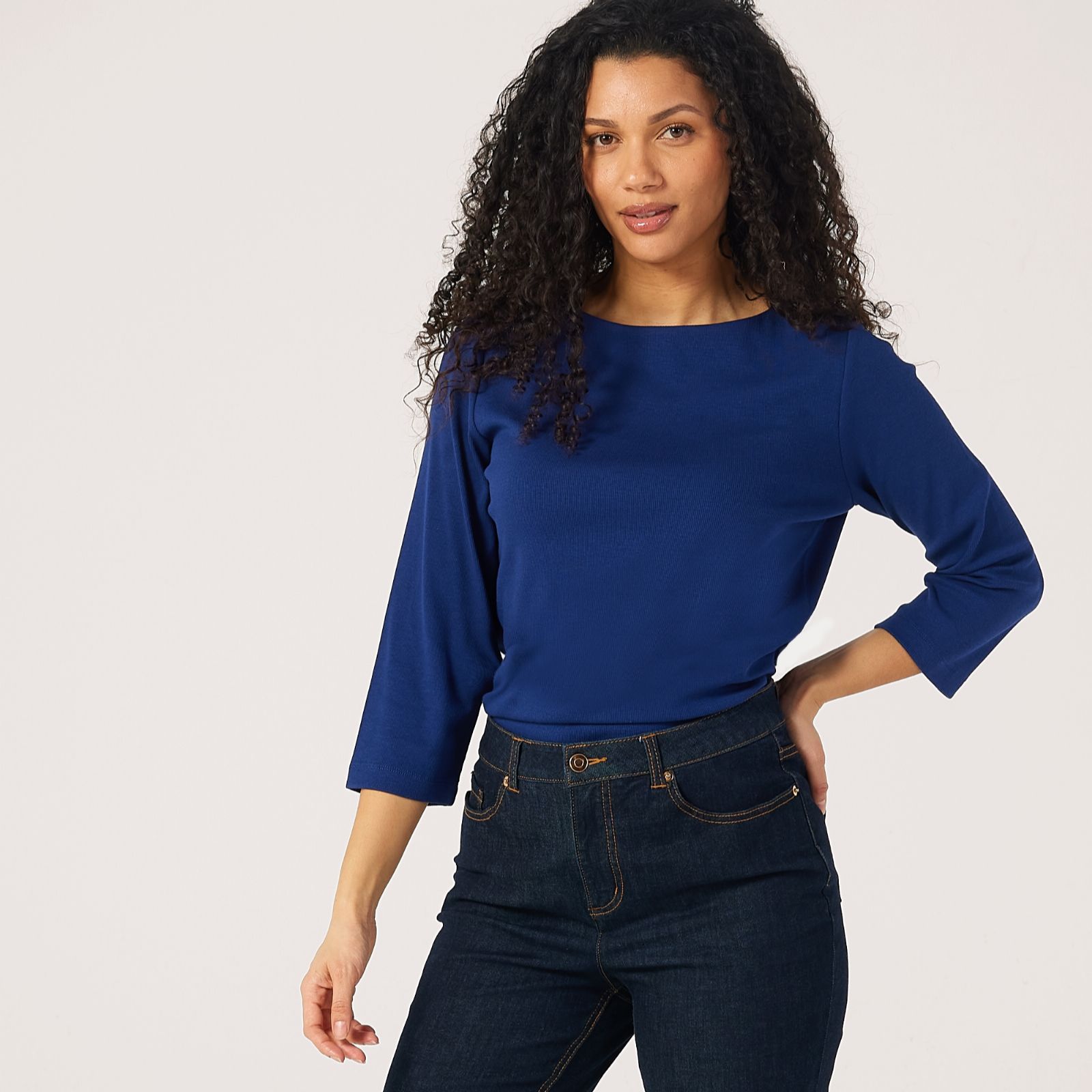 Ruth Langsford Boat Neck Ribbed Top