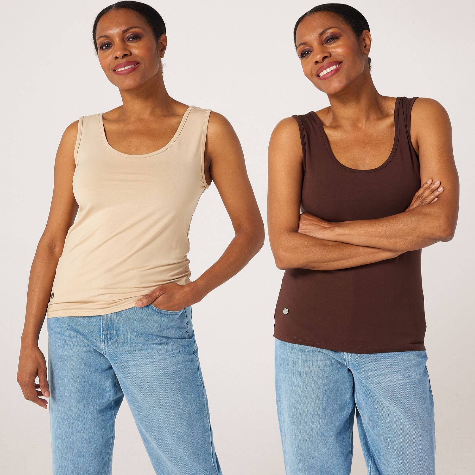 Malissa J Set of 2 Jersey Vests