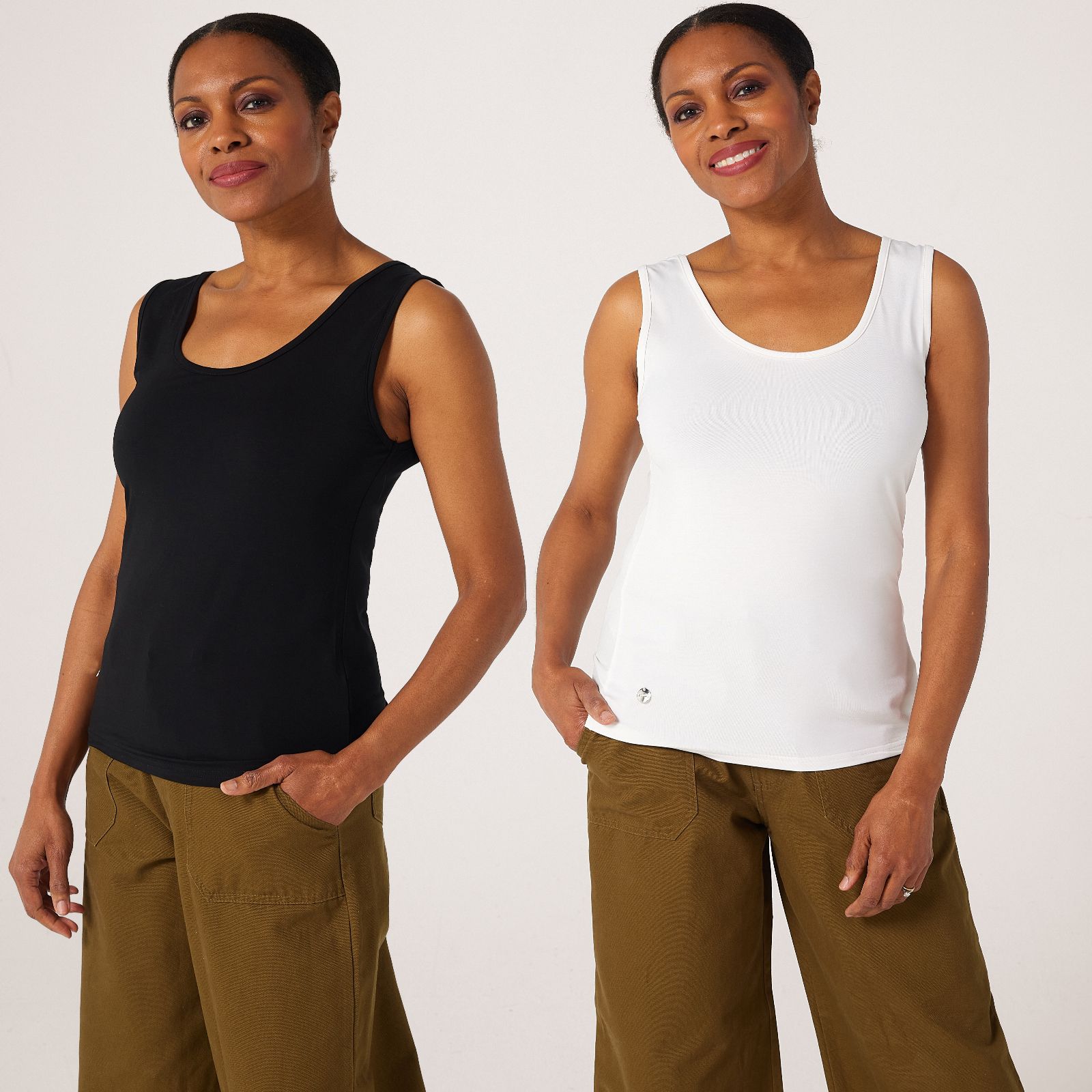 Malissa J Set of 2 Jersey Vests