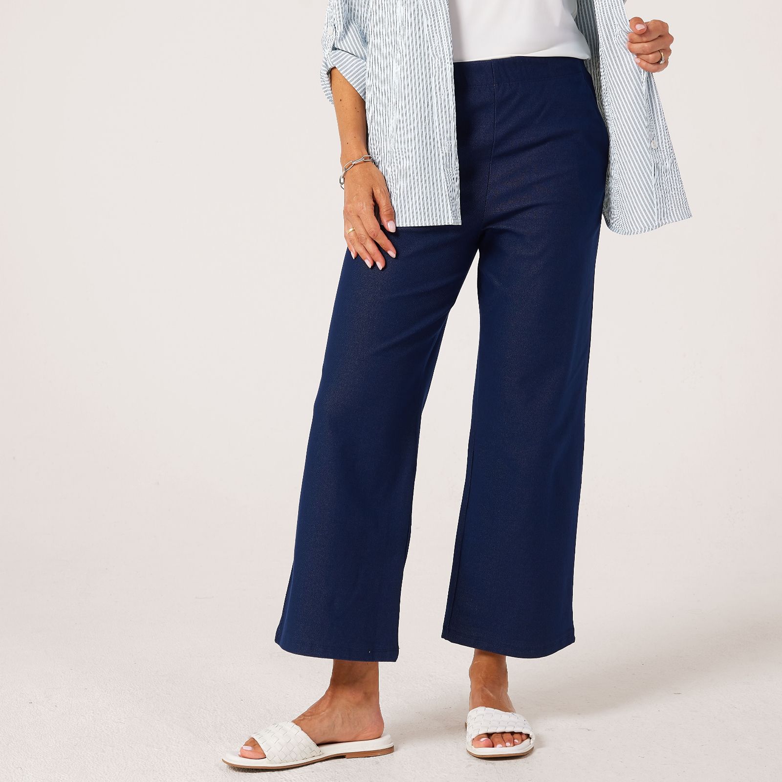 Kim & Co Deluxe Denim Knit Vivian Straight Ankle Standard Trousers